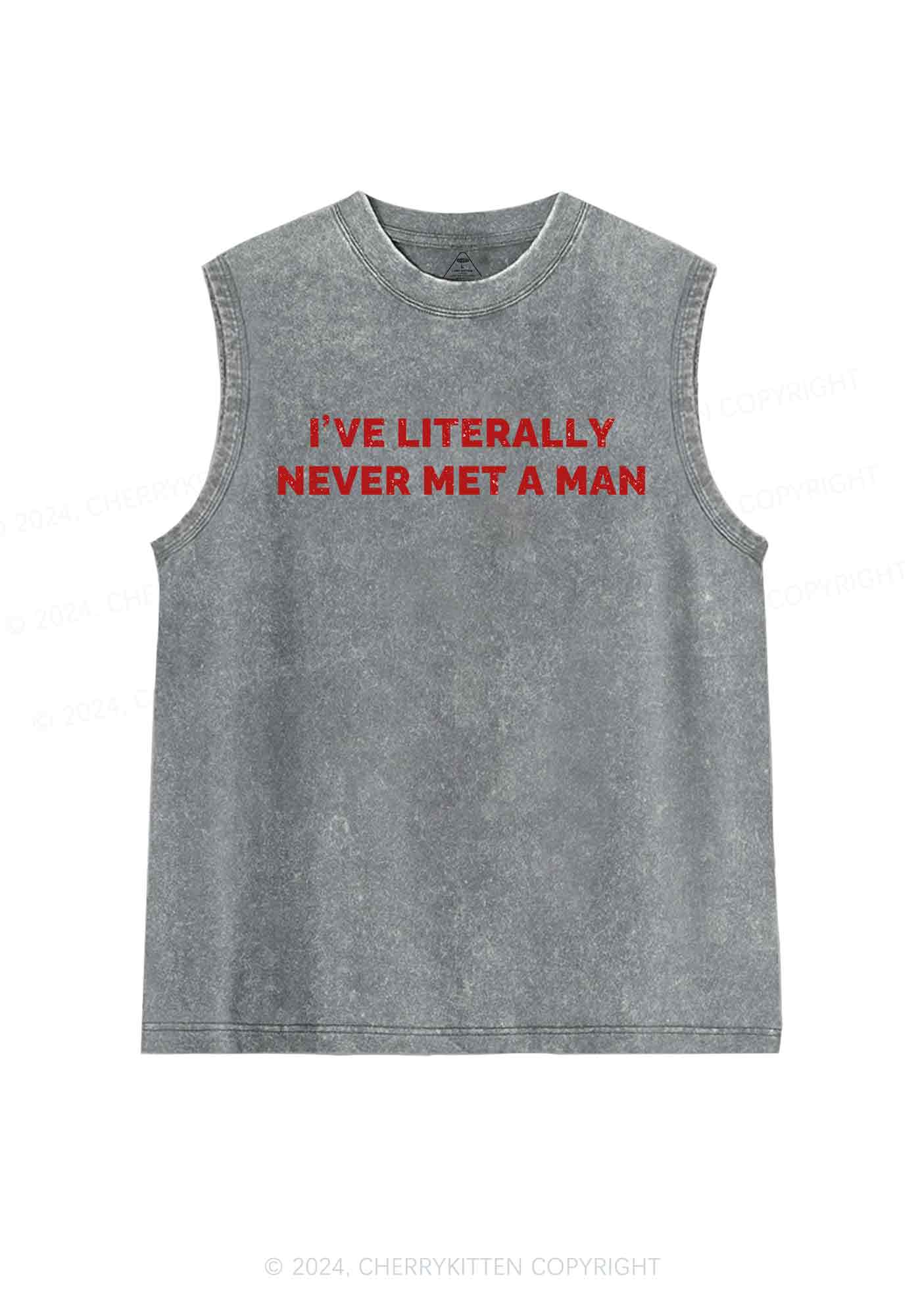 Never Met A Man Y2K Washed Tank Cherrykitten - Image 5