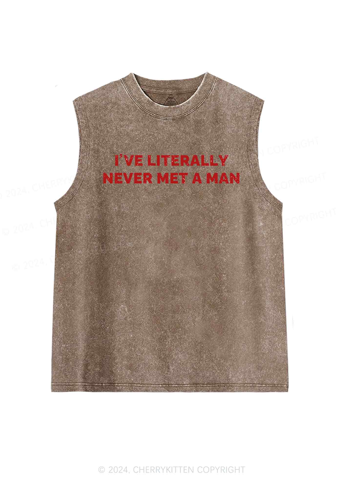 Never Met A Man Y2K Washed Tank Cherrykitten - Image 6