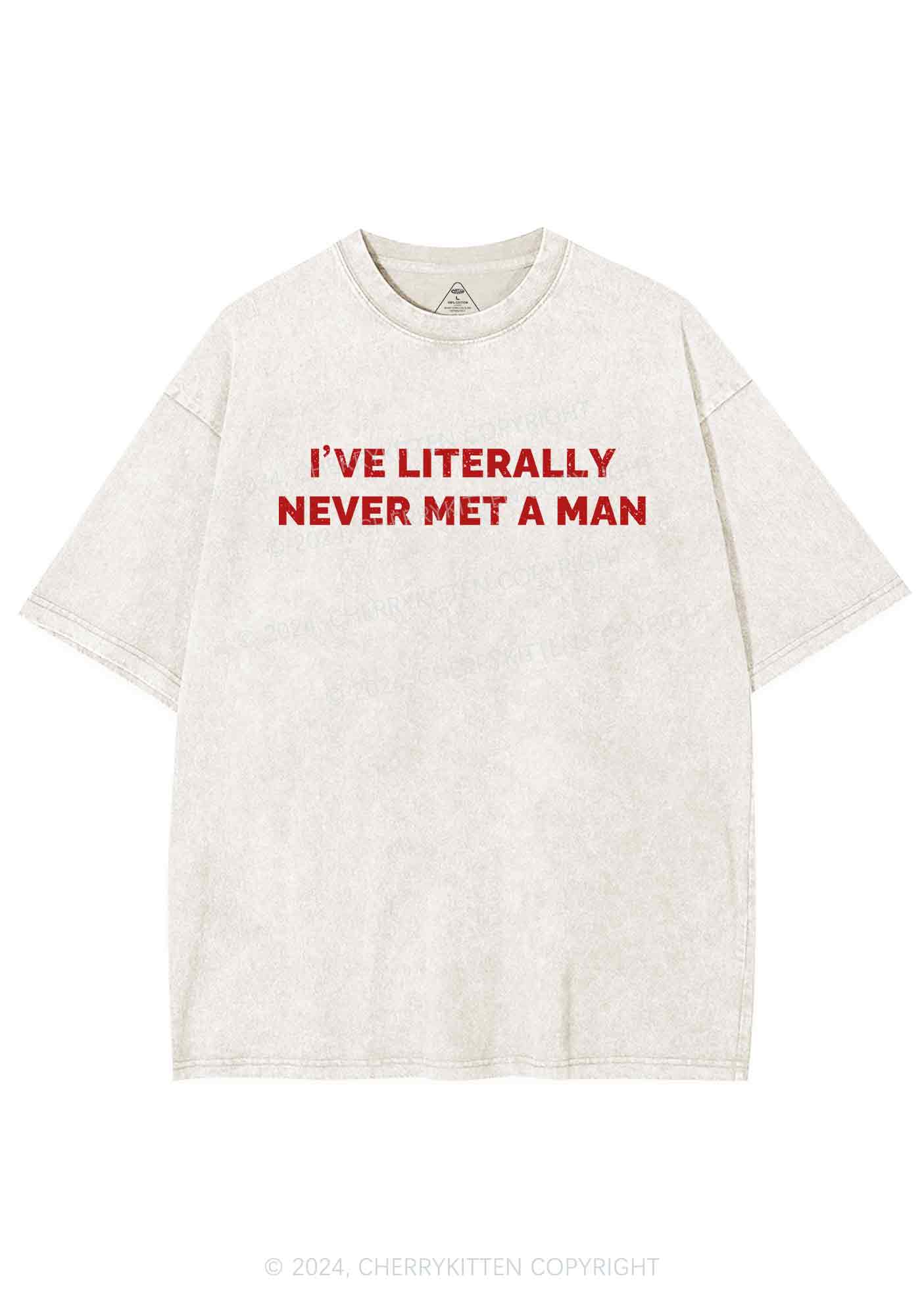 Never Met A Man Y2K Washed Tee Cherrykitten - Image 4