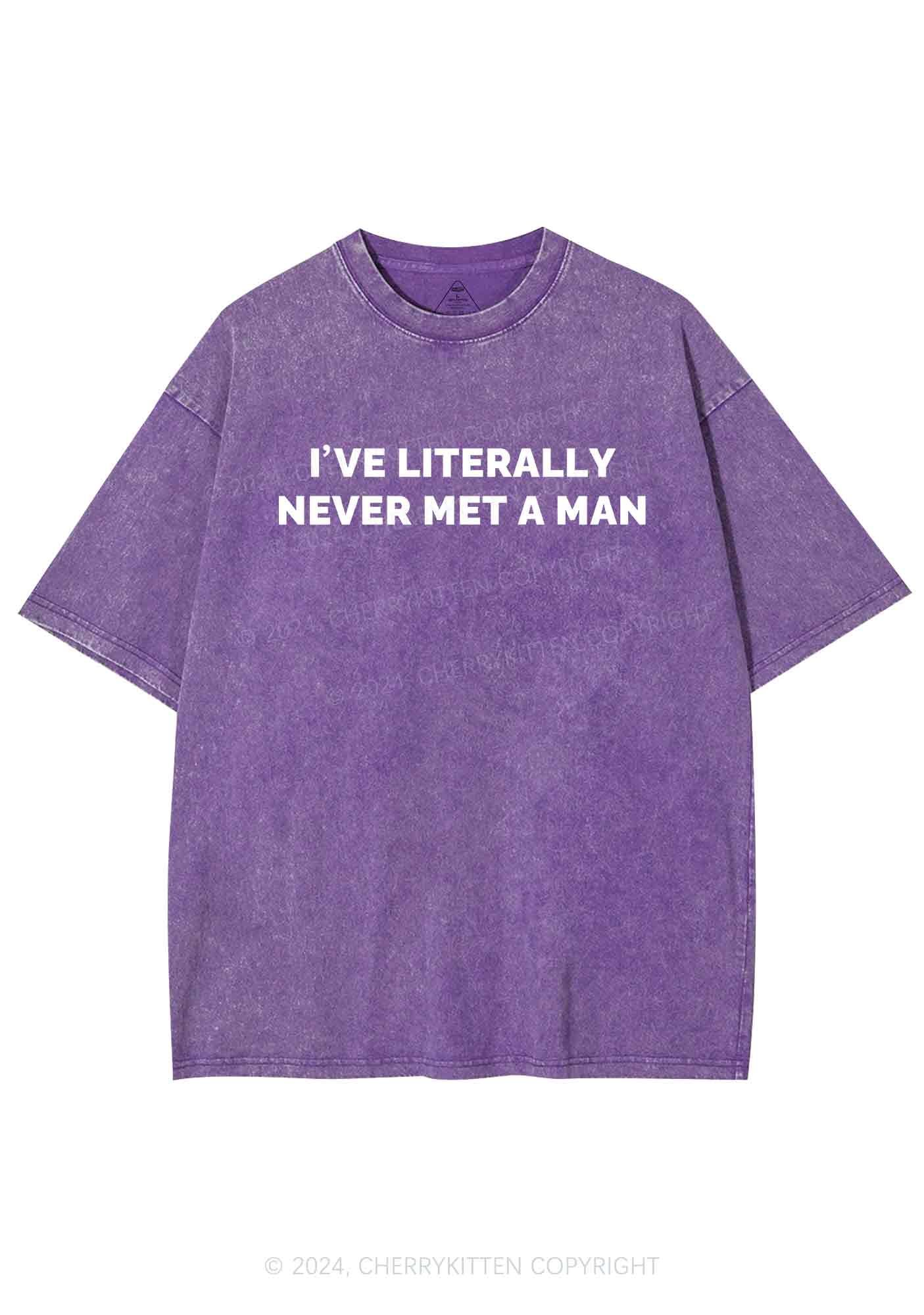 Never Met A Man Y2K Washed Tee Cherrykitten - Image 5