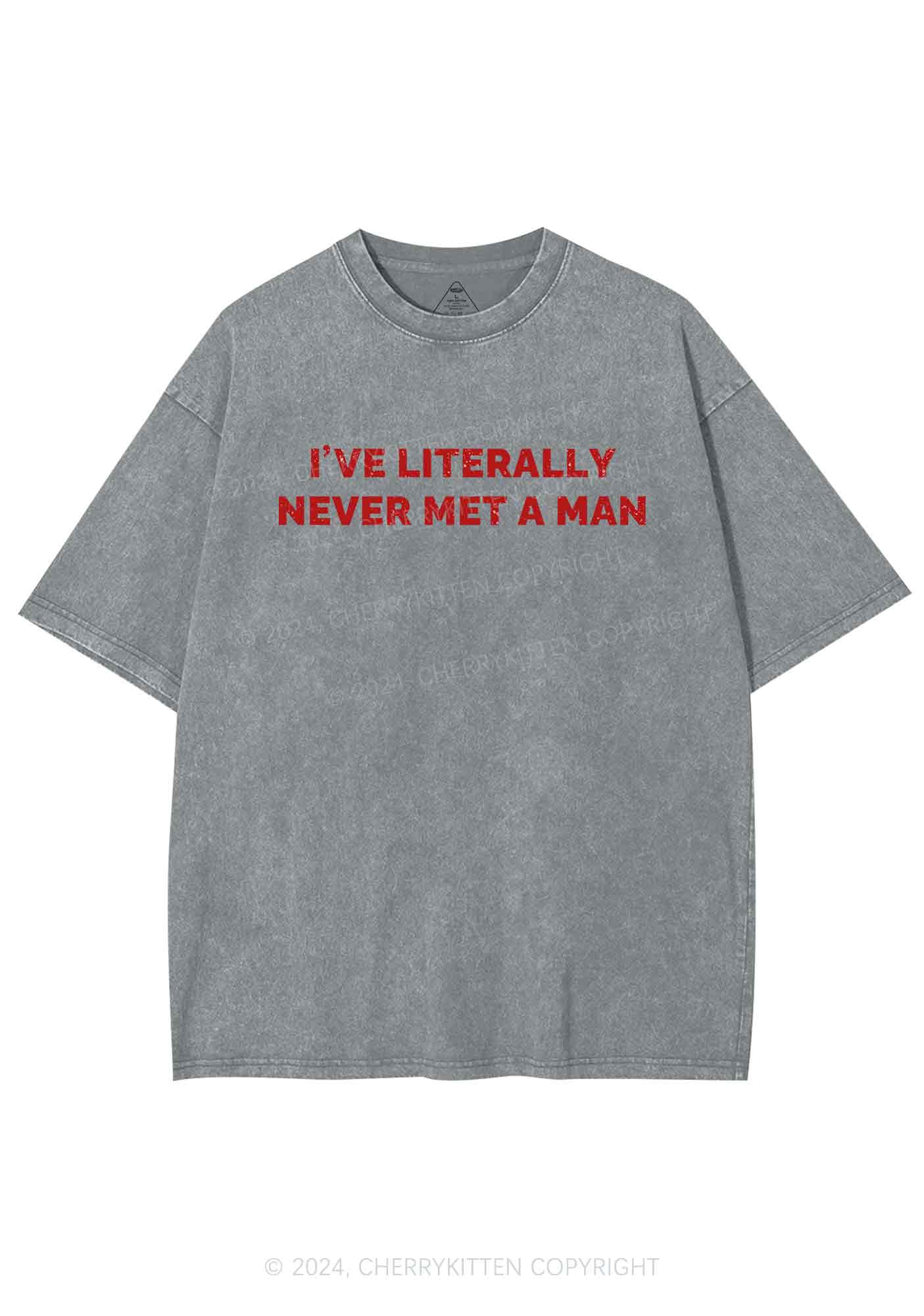 Never Met A Man Y2K Washed Tee Cherrykitten - Image 6