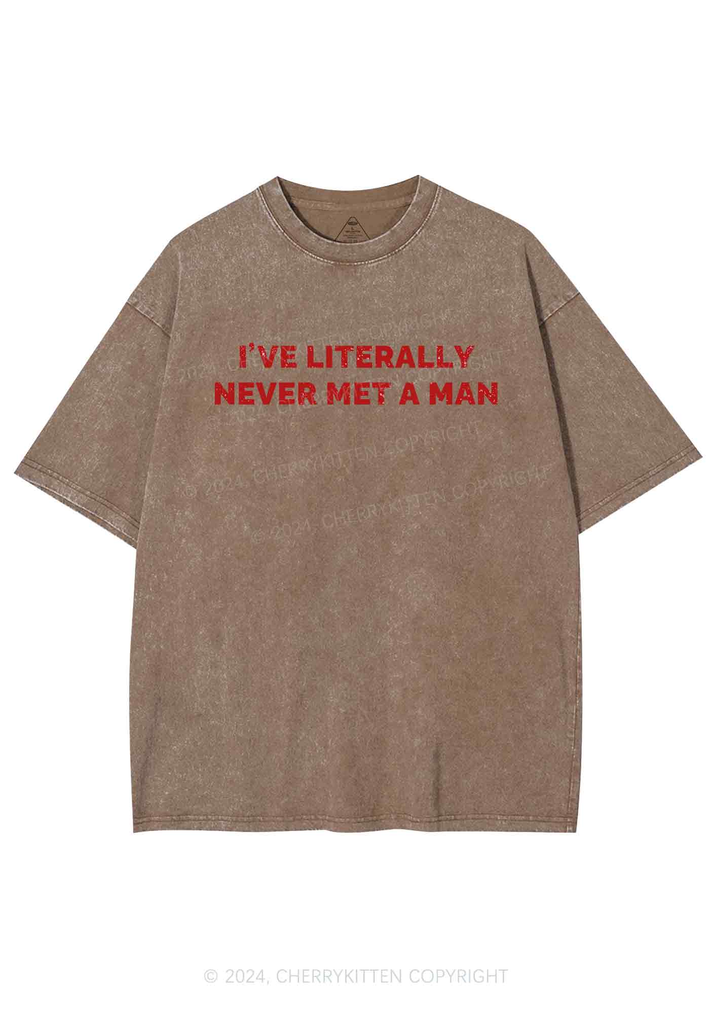 Never Met A Man Y2K Washed Tee Cherrykitten - Image 7