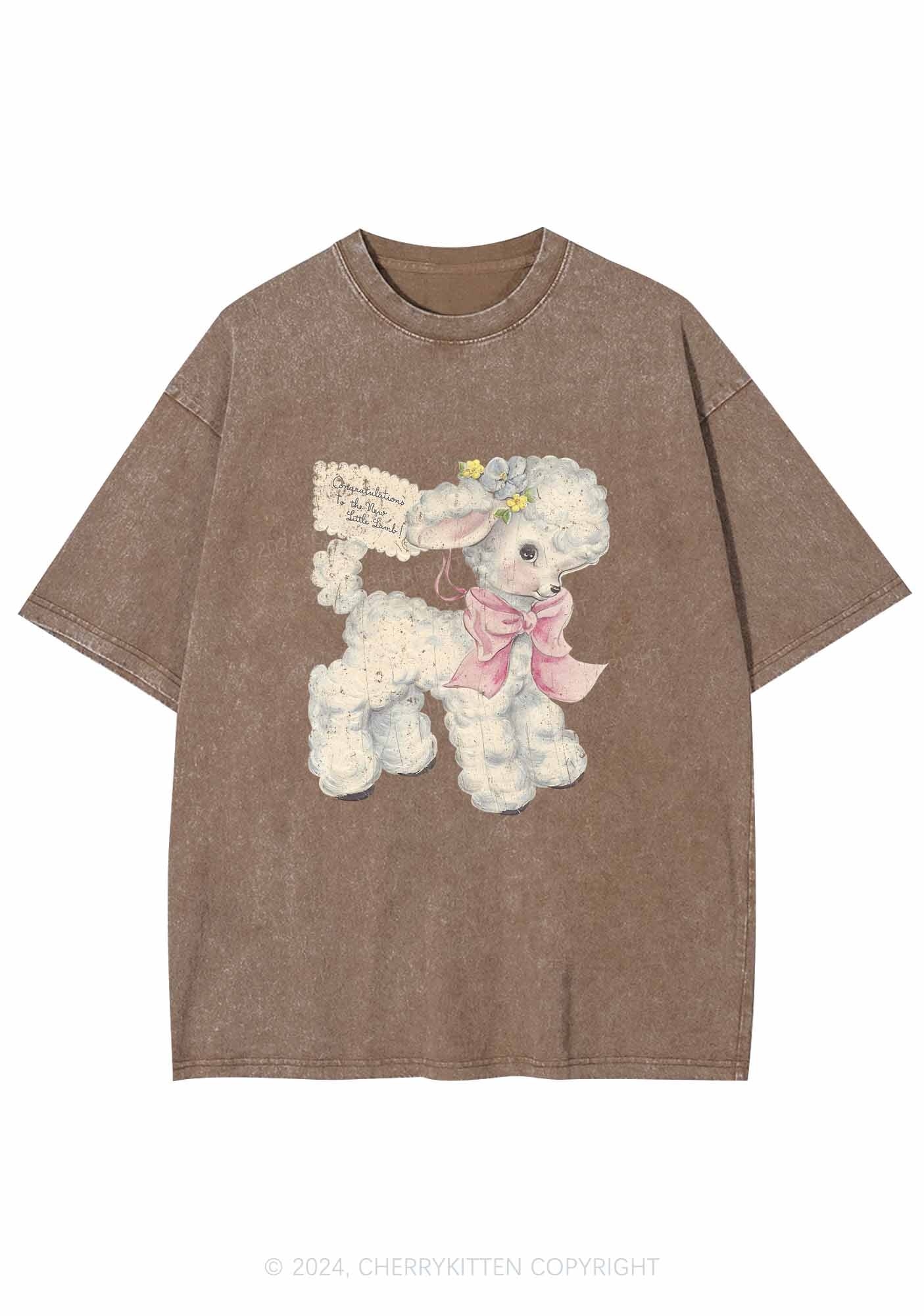New Little Lamb Y2K Washed Tee Cherrykitten - Image 6