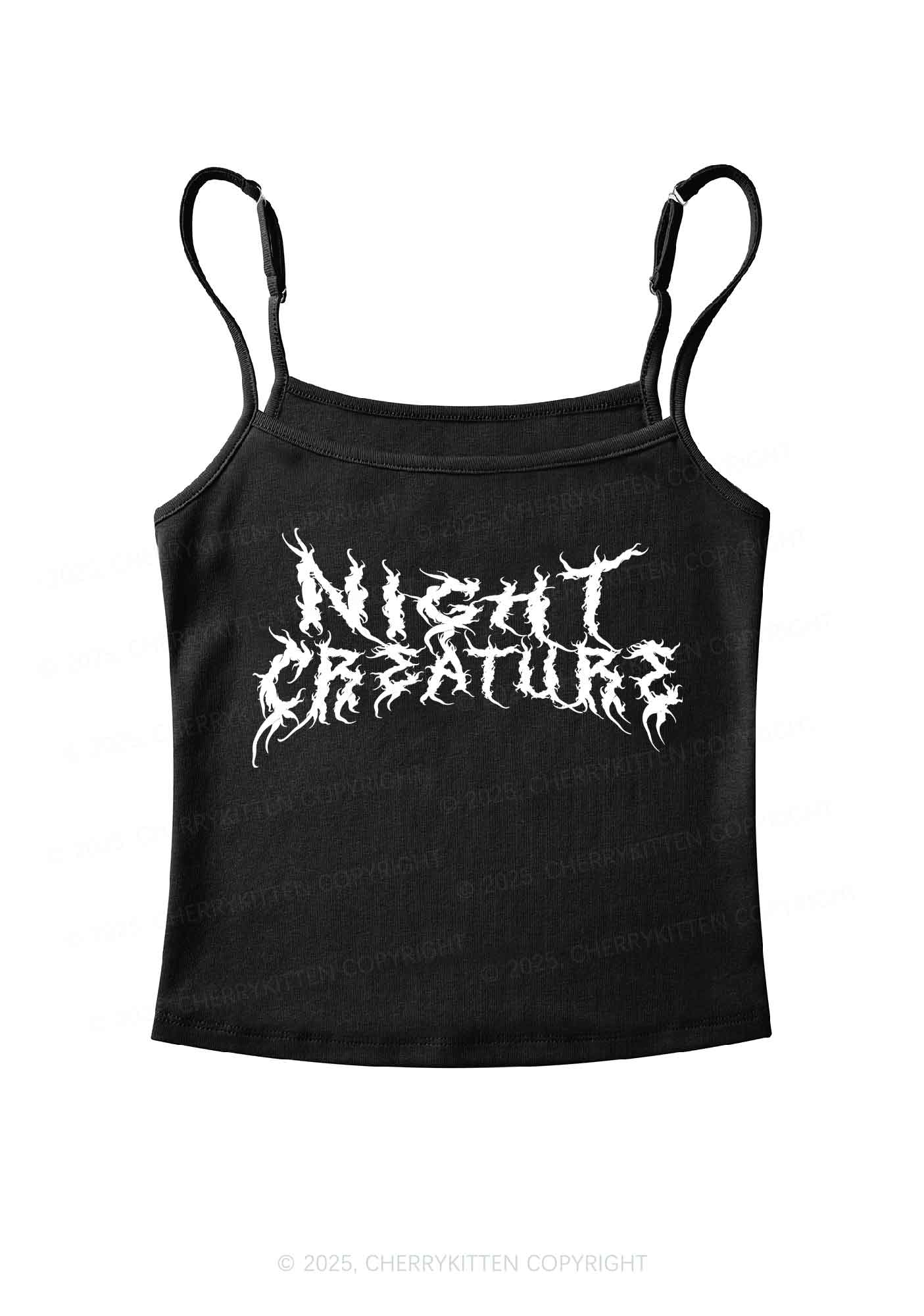 Night Creature Y2K Spaghetti Strap Cami Cherrykitten - Image 4