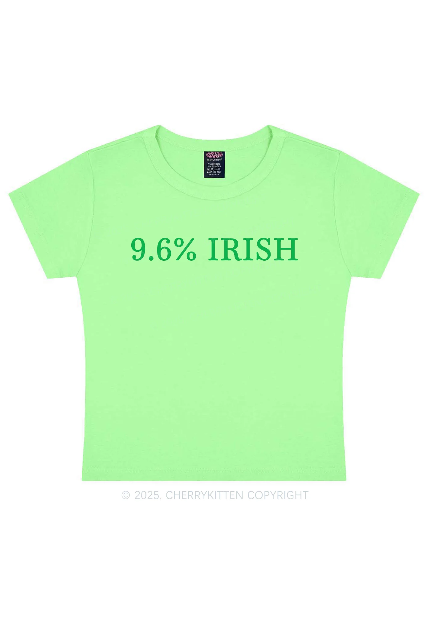 Nine Point Six Percent Irish St Patricks Y2K Baby Tee Cherrykitten - Image 12