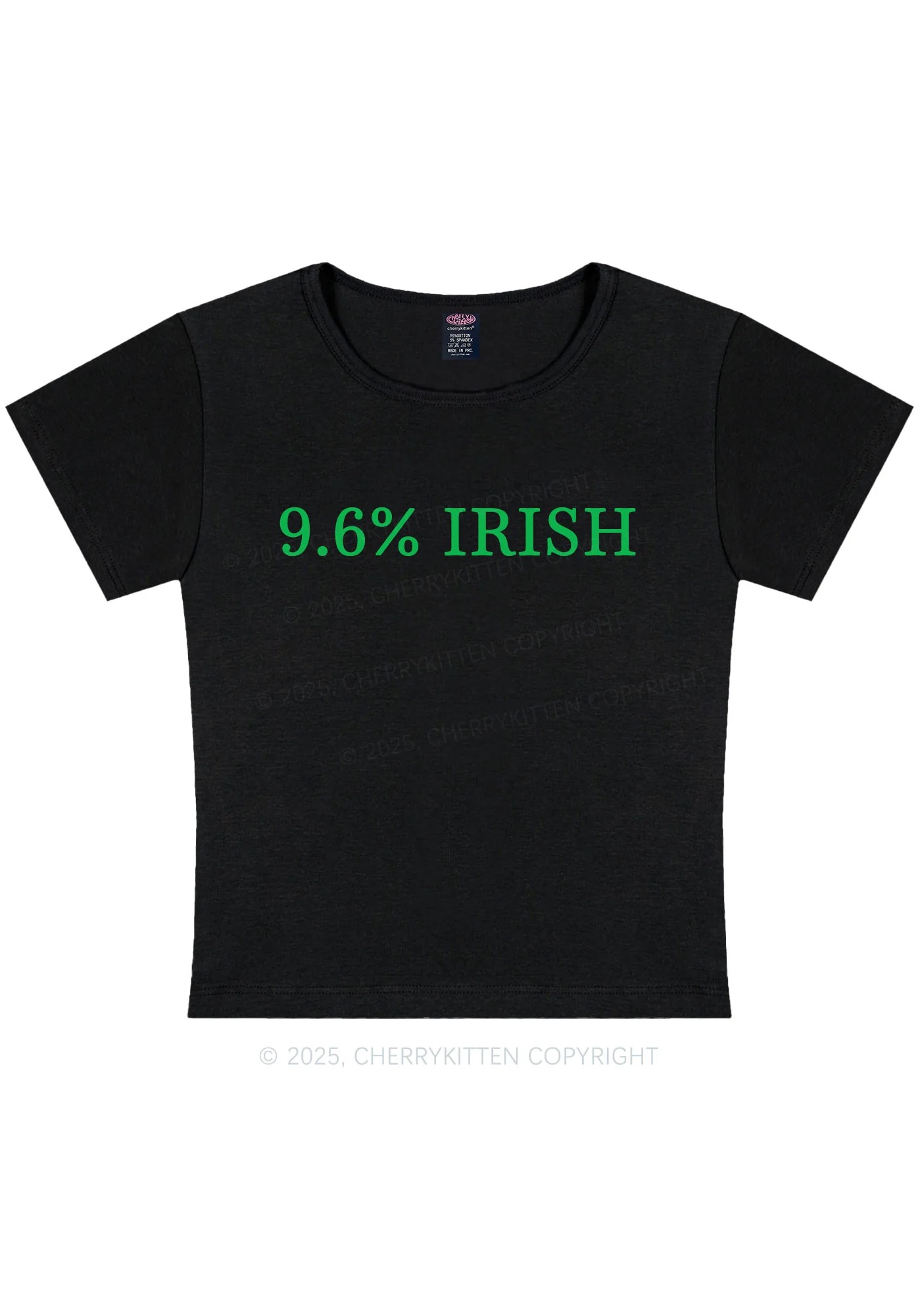 Nine Point Six Percent Irish St Patricks Y2K Baby Tee Cherrykitten - Image 3