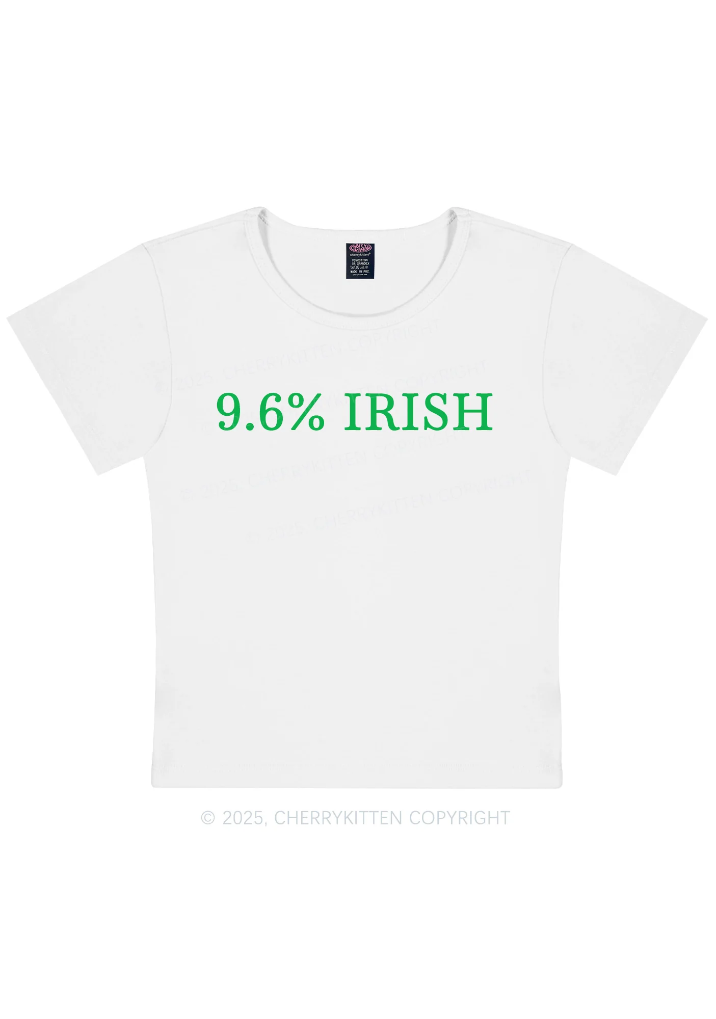 Nine Point Six Percent Irish St Patricks Y2K Baby Tee Cherrykitten - Image 4