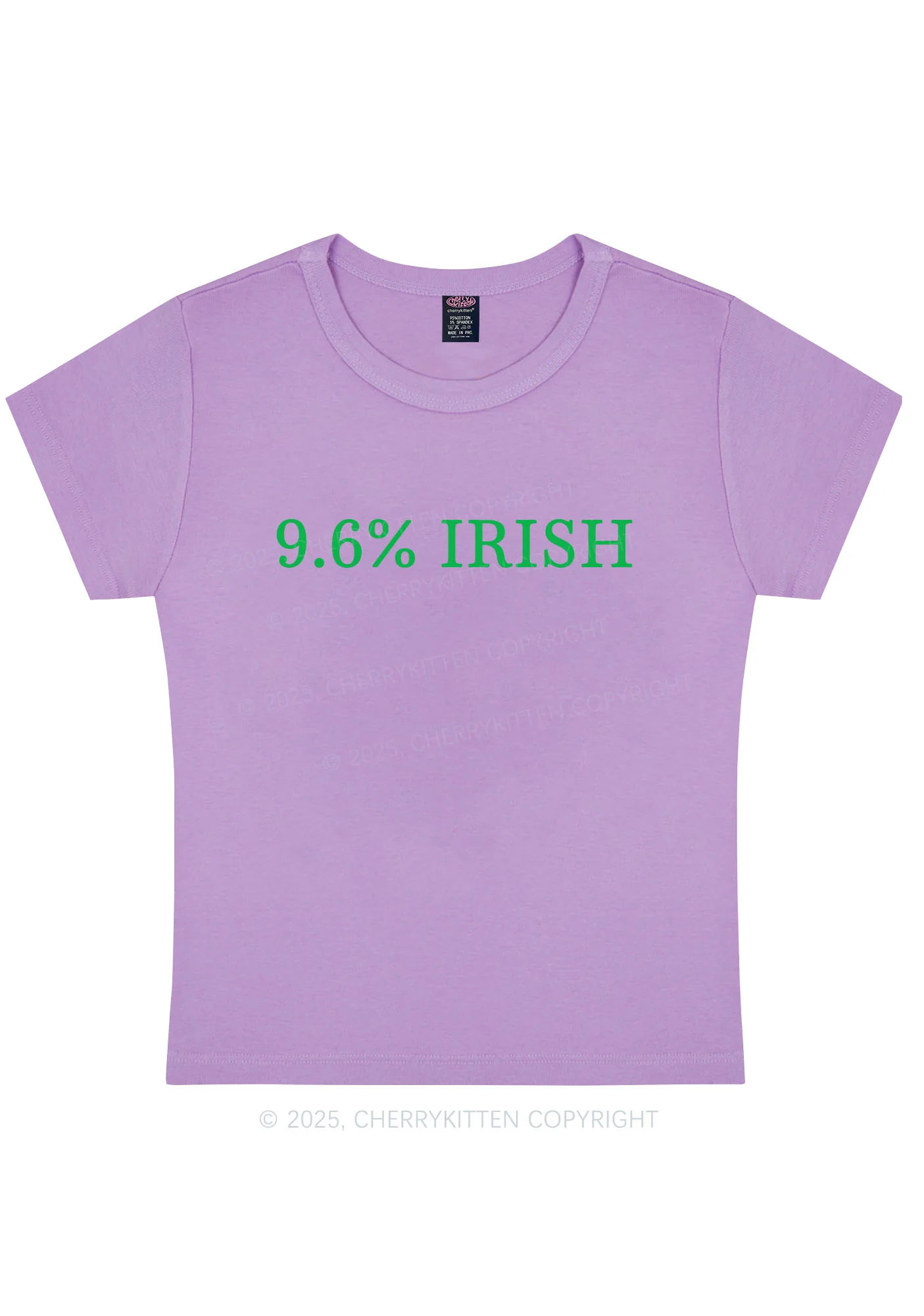 Nine Point Six Percent Irish St Patricks Y2K Baby Tee Cherrykitten - Image 6