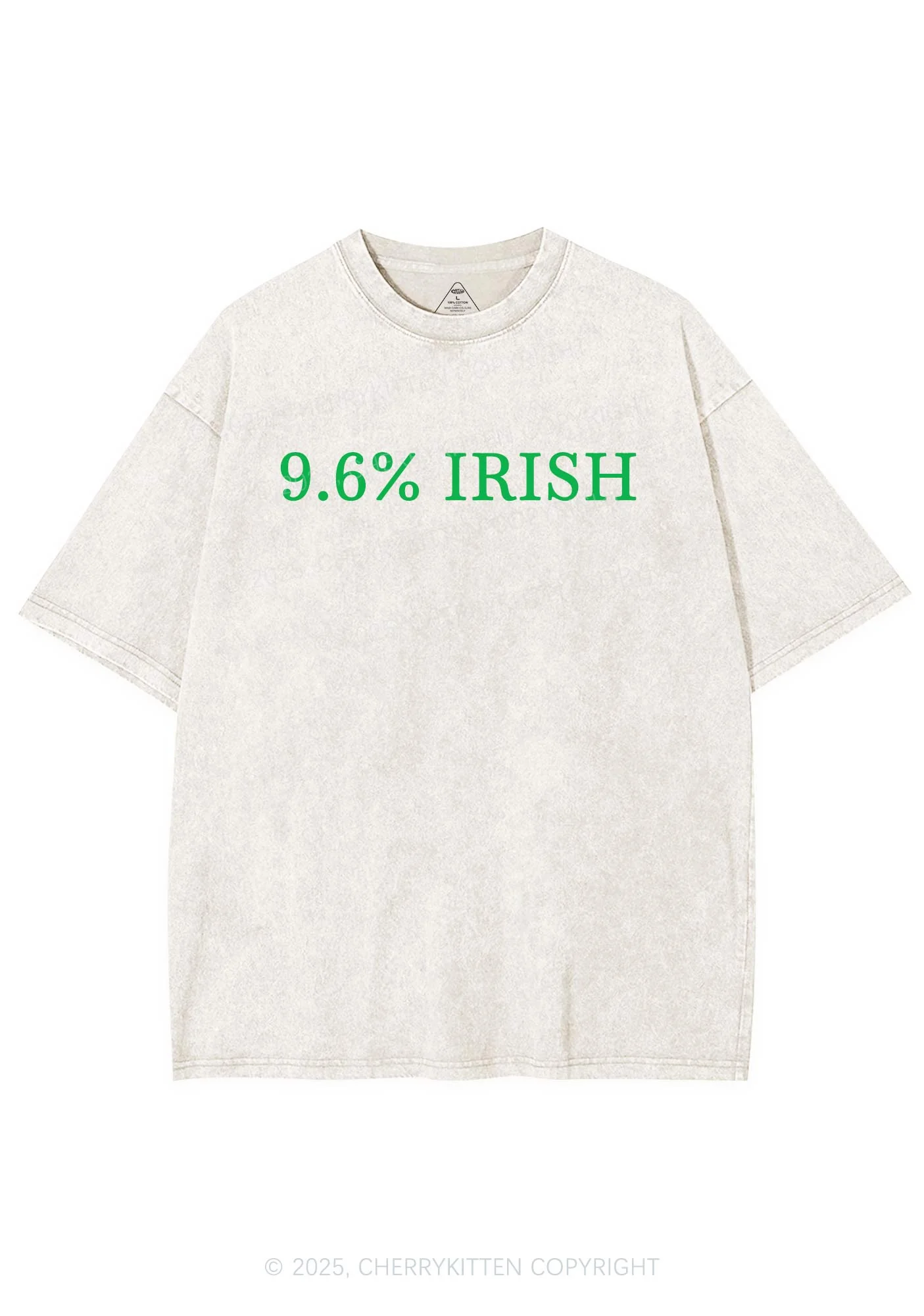 Nine Point Six Percent Irish St Patricks Y2K Shirts Washed Tee Cherrykitten - Image 4