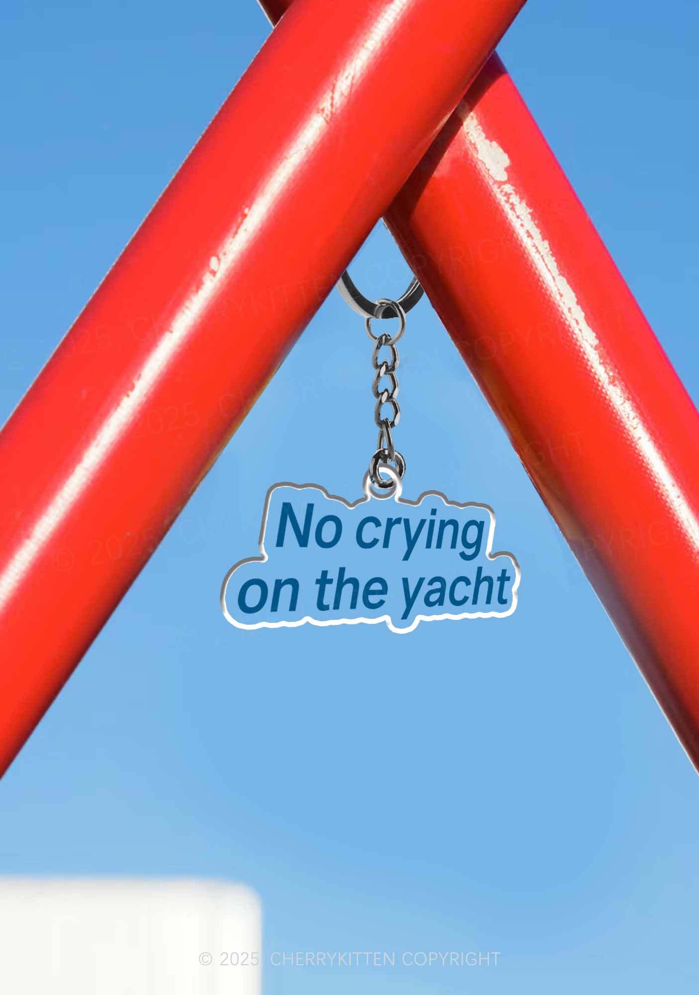 No Crying On Yacht 1Pc Y2K Keychain Cherrykitten - Image 3