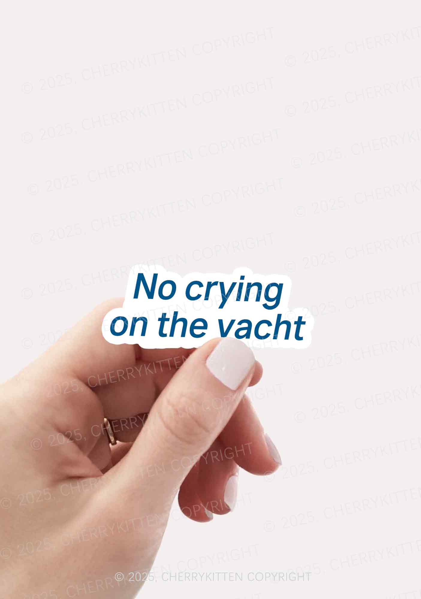 No Crying On Yacht 1Pc Y2K Sticker Cherrykitten - Image 2