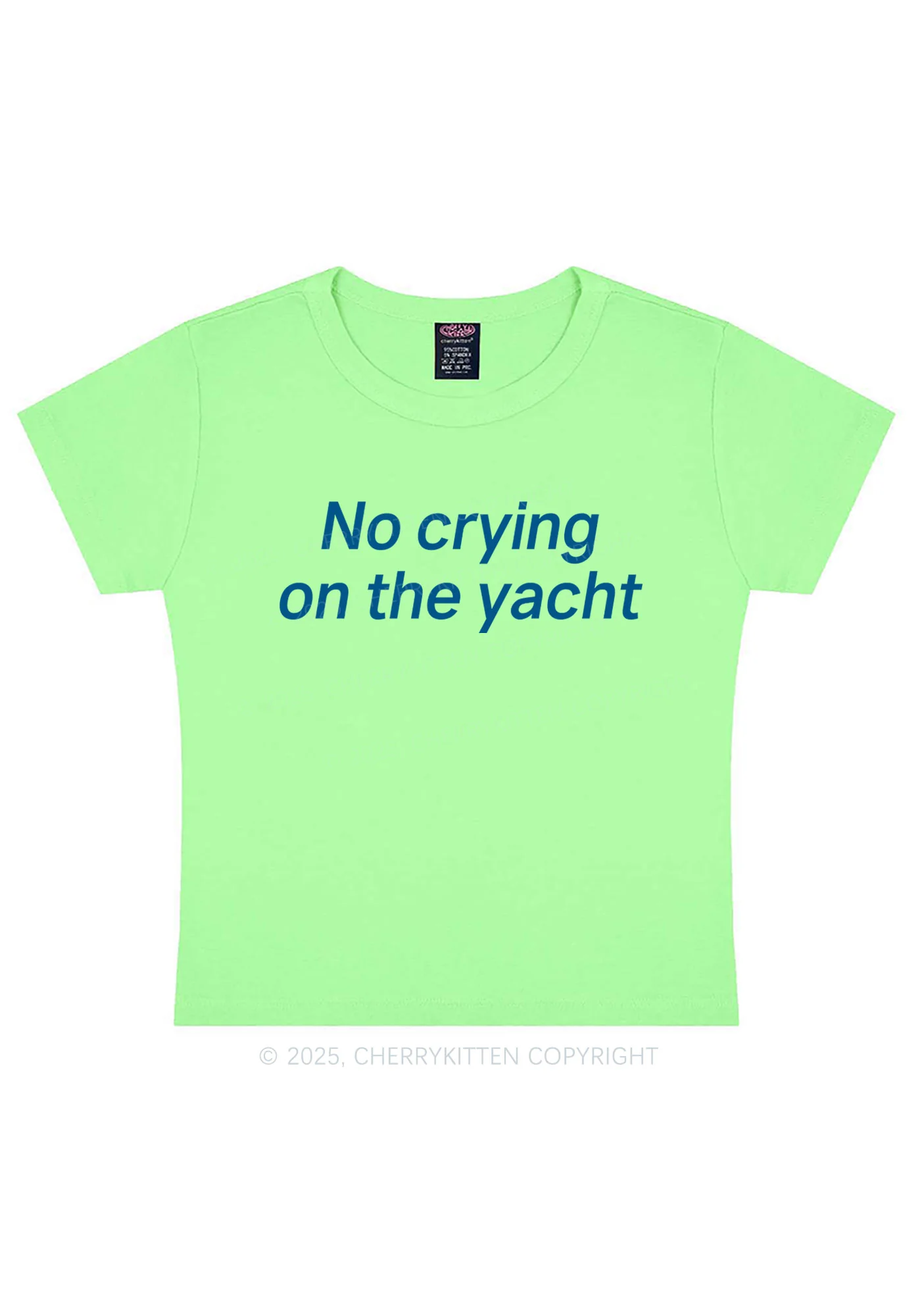 No Crying On Yacht Y2K Baby Tee Cherrykitten - Image 10