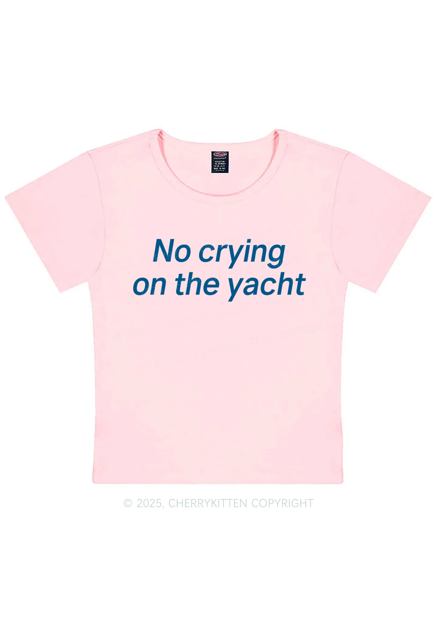 No Crying On Yacht Y2K Baby Tee Cherrykitten - Image 11