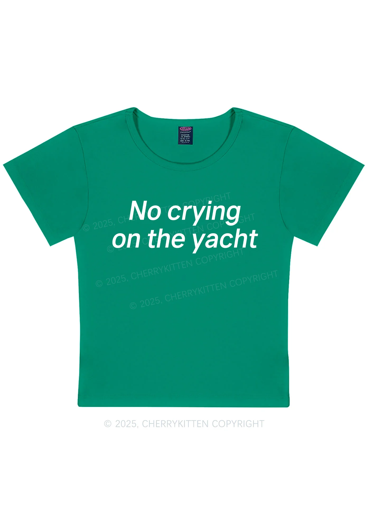 No Crying On Yacht Y2K Baby Tee Cherrykitten - Image 13
