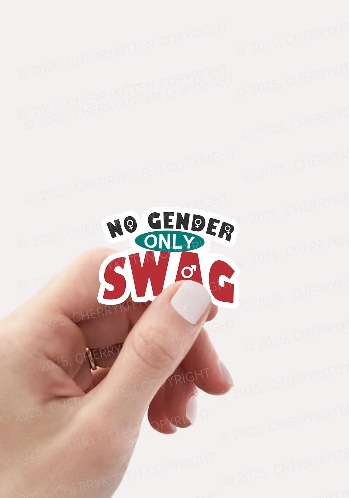No Gender Only Swag Pride 1Pc Y2K Sticker Cherrykitten - Image 2