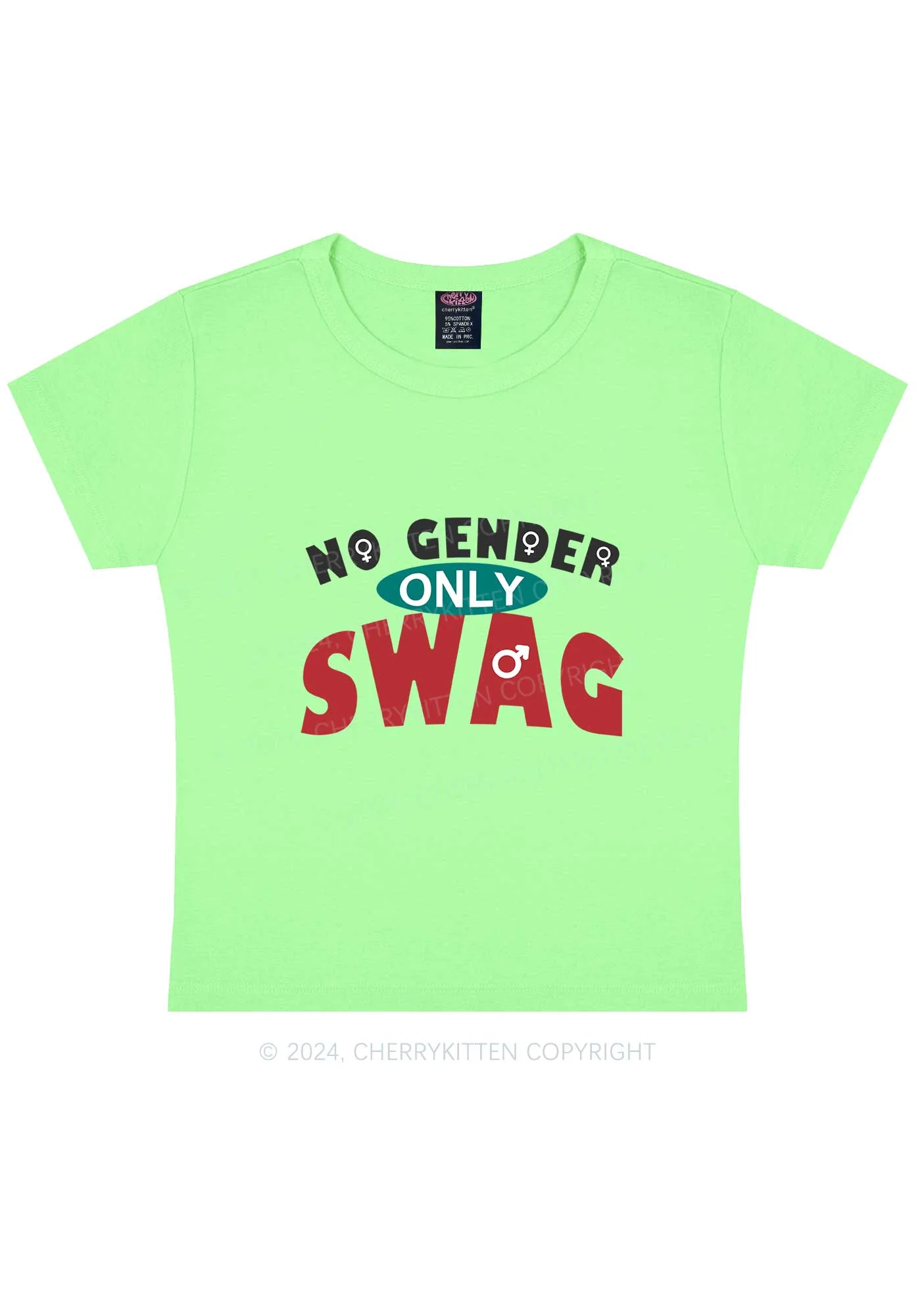 No Gender Only Swag Y2K Baby Tee Cherrykitten - Image 11