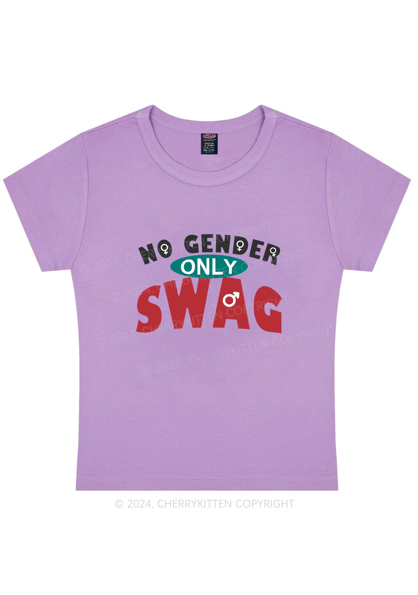 No Gender Only Swag Y2K Baby Tee Cherrykitten - Image 7