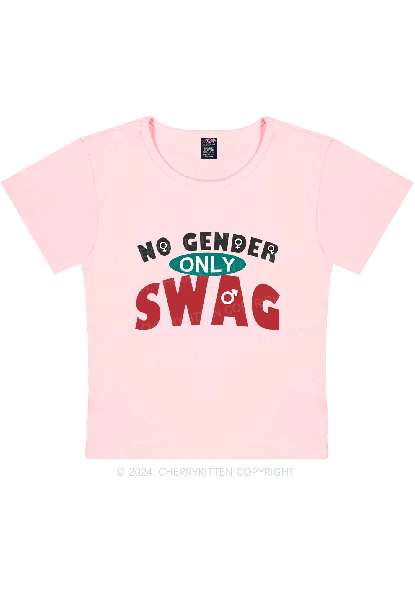 No Gender Only Swag Y2K Baby Tee Cherrykitten - Image 9