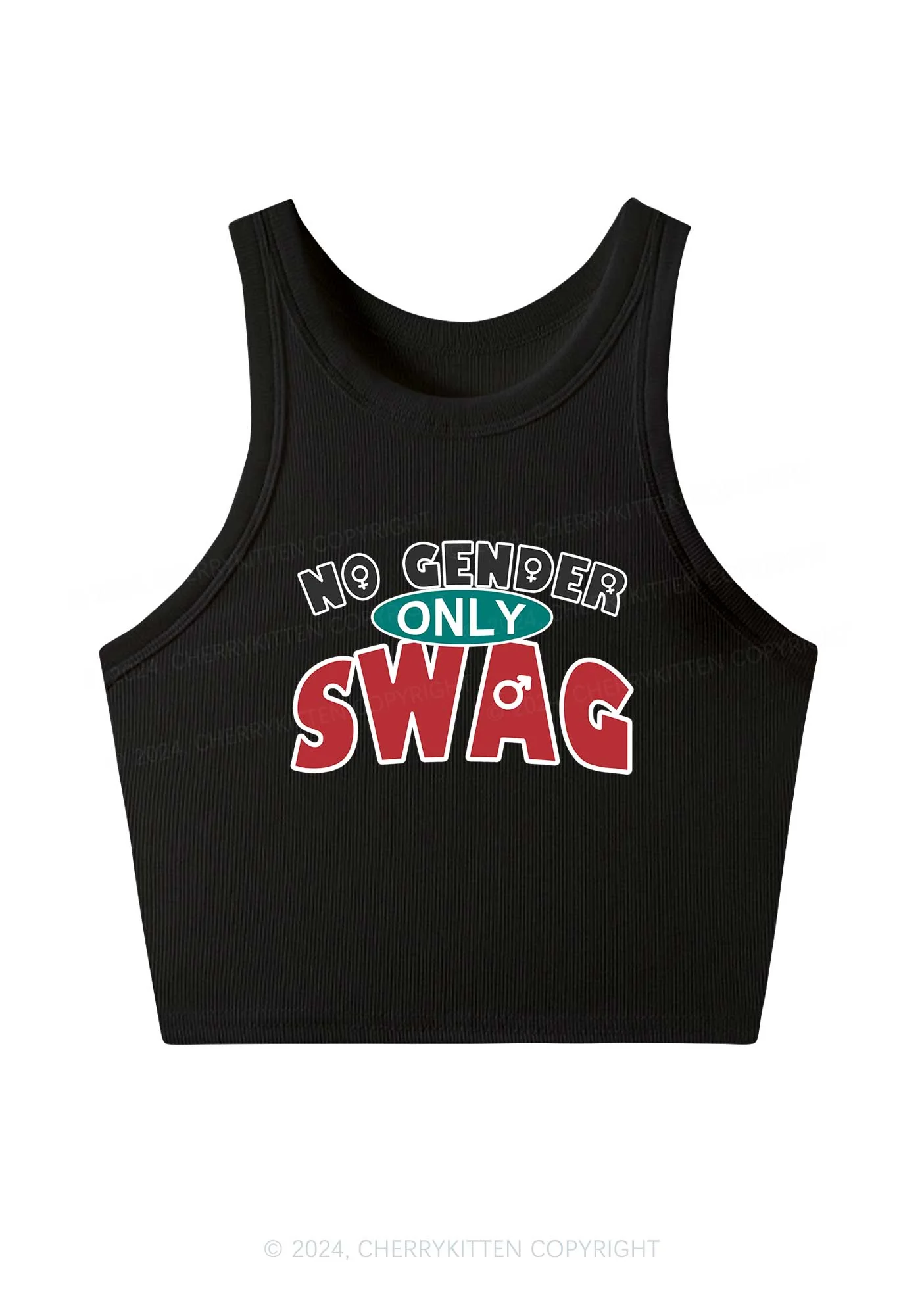 No Gender Only Swag Y2K Crop Tank Top Cherrykitten - Image 2
