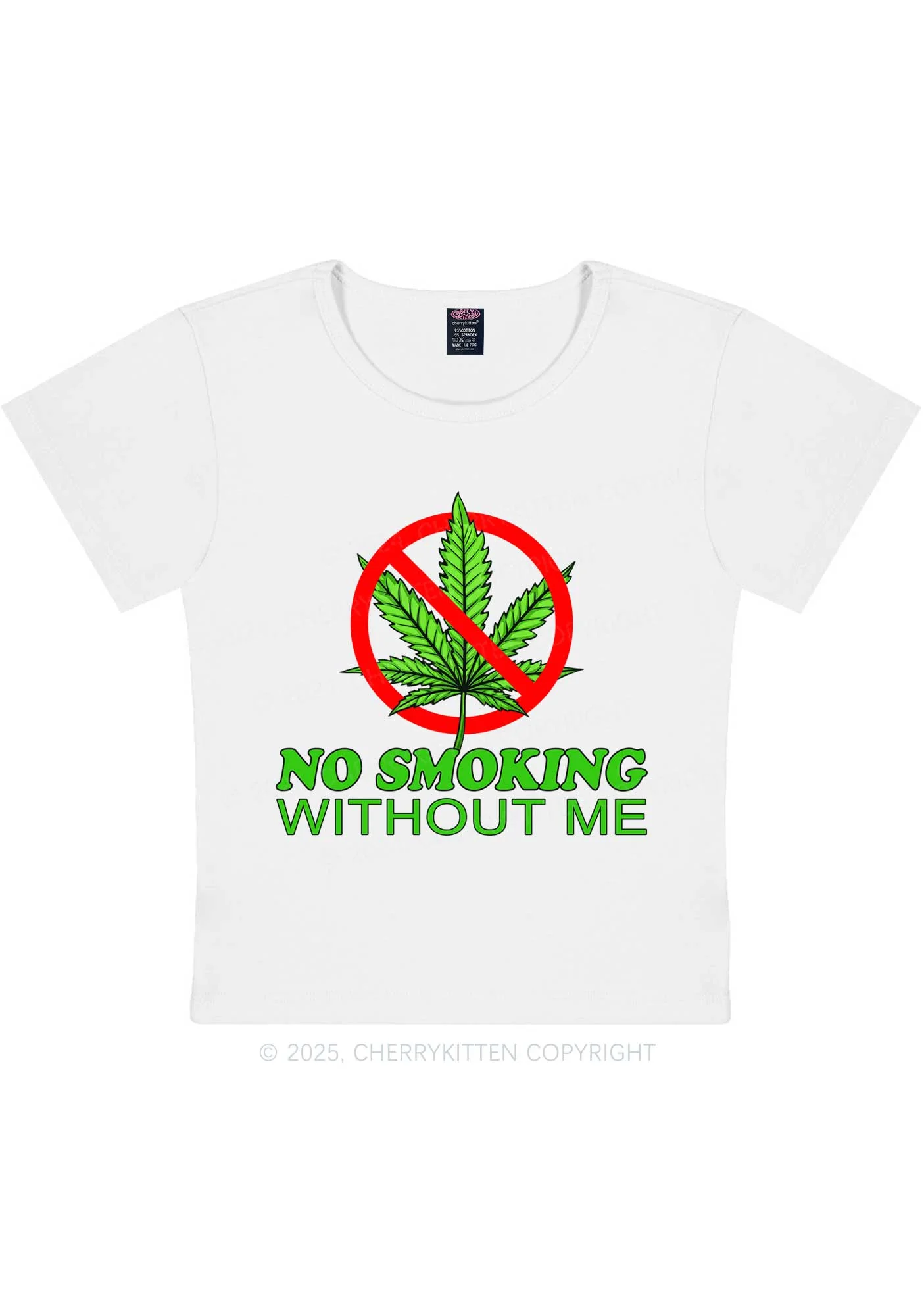 No Smoking Without Me Y2K Baby Tee Cherrykitten - Image 4