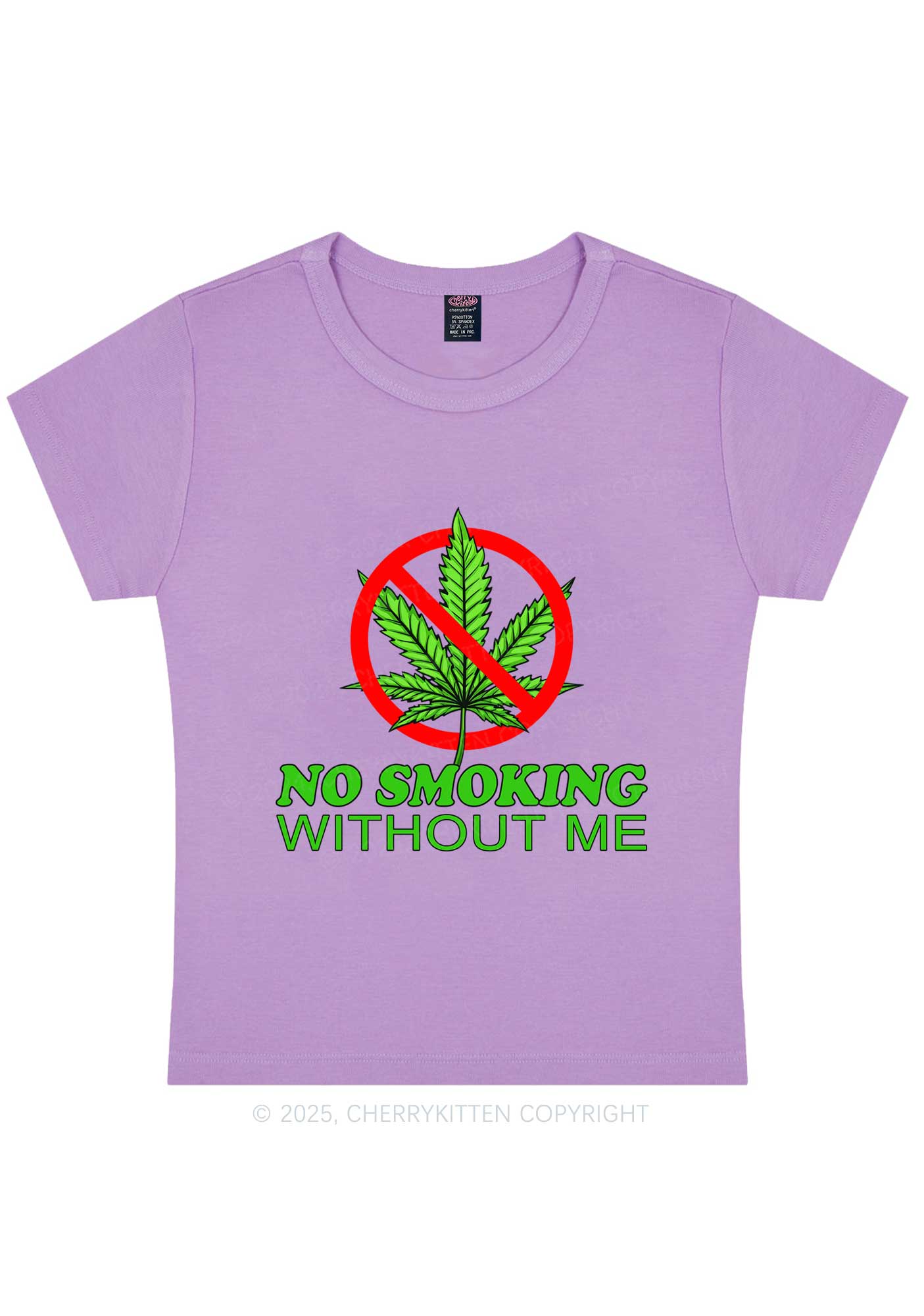 No Smoking Without Me Y2K Baby Tee Cherrykitten - Image 5