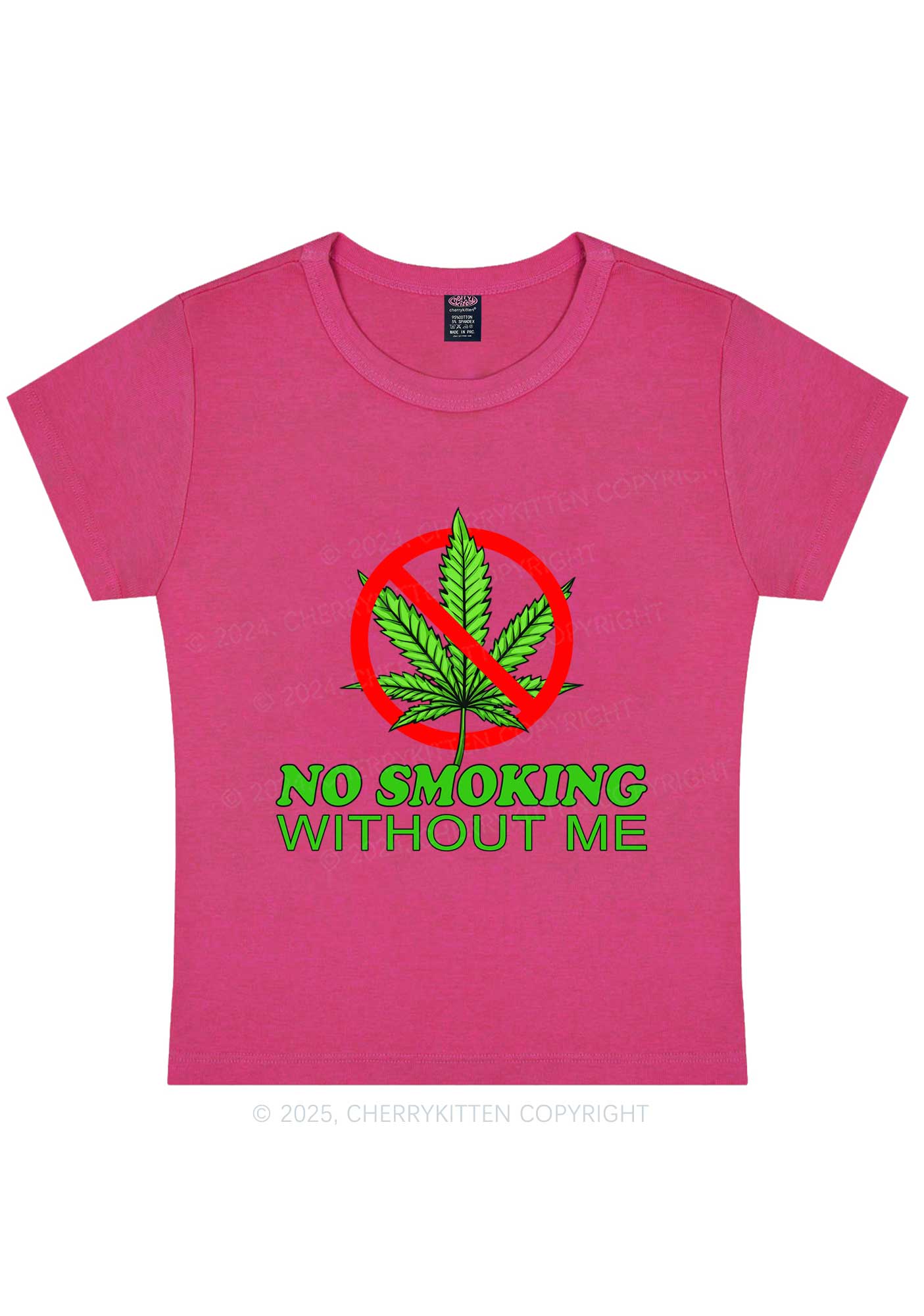 No Smoking Without Me Y2K Baby Tee Cherrykitten - Image 6