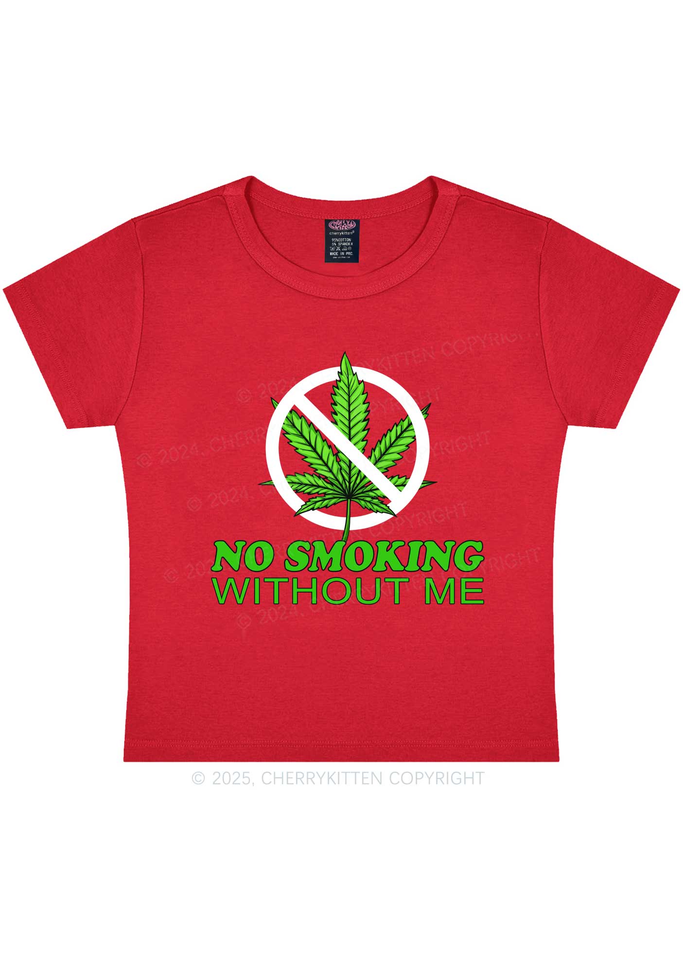 No Smoking Without Me Y2K Baby Tee Cherrykitten - Image 7