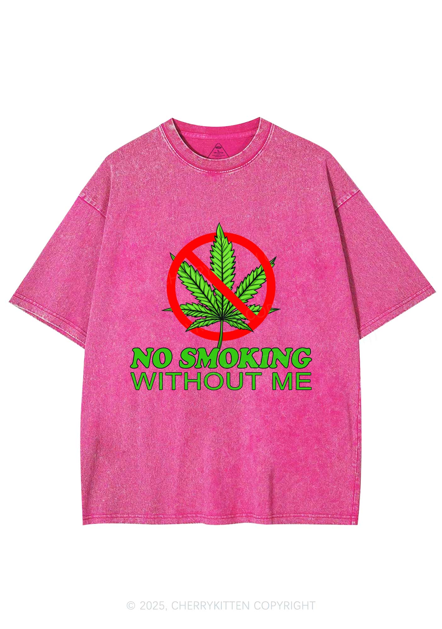 No Smoking Without Me Y2K Shirts Washed Tee Cherrykitten - Image 4