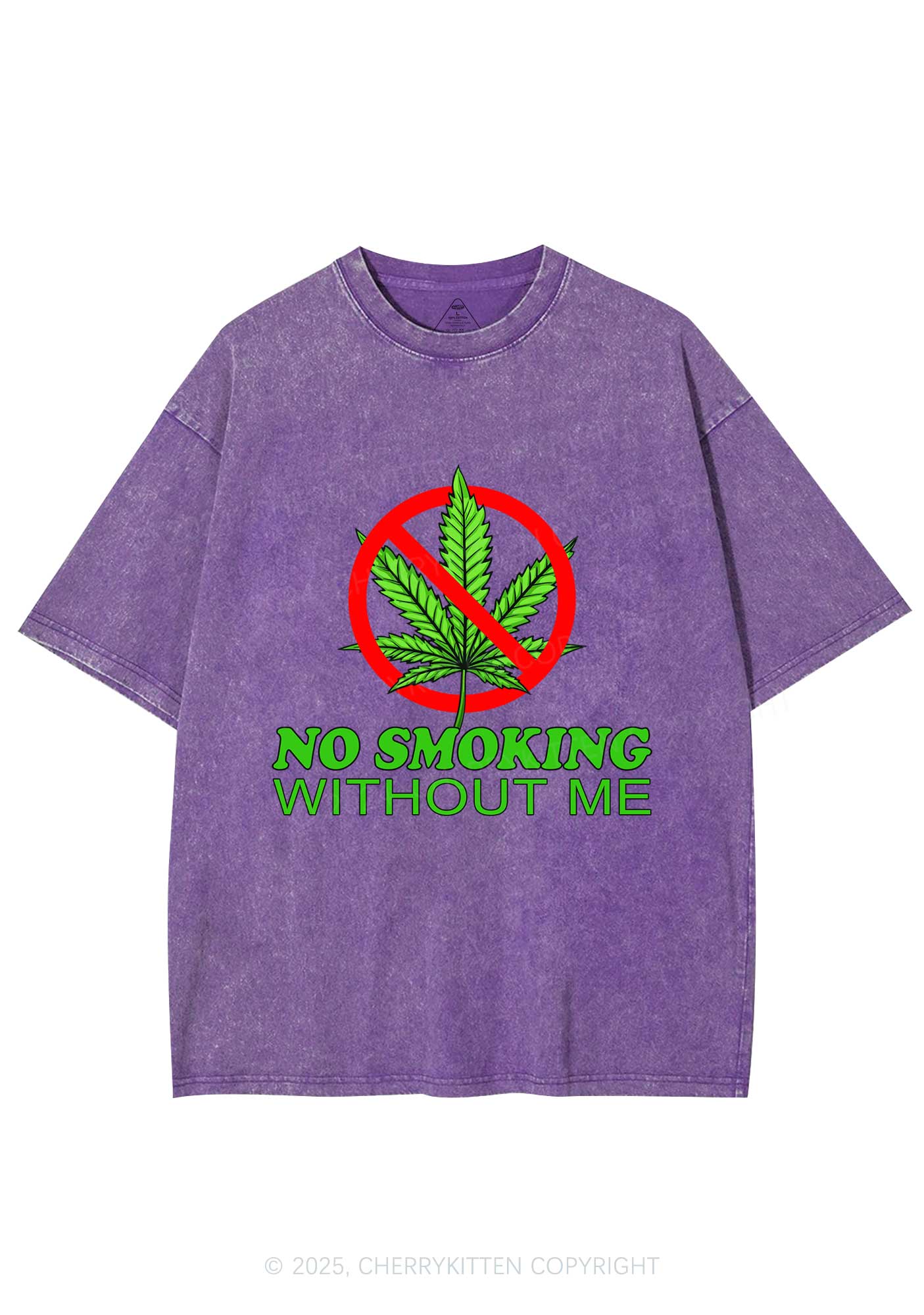 No Smoking Without Me Y2K Shirts Washed Tee Cherrykitten - Image 5