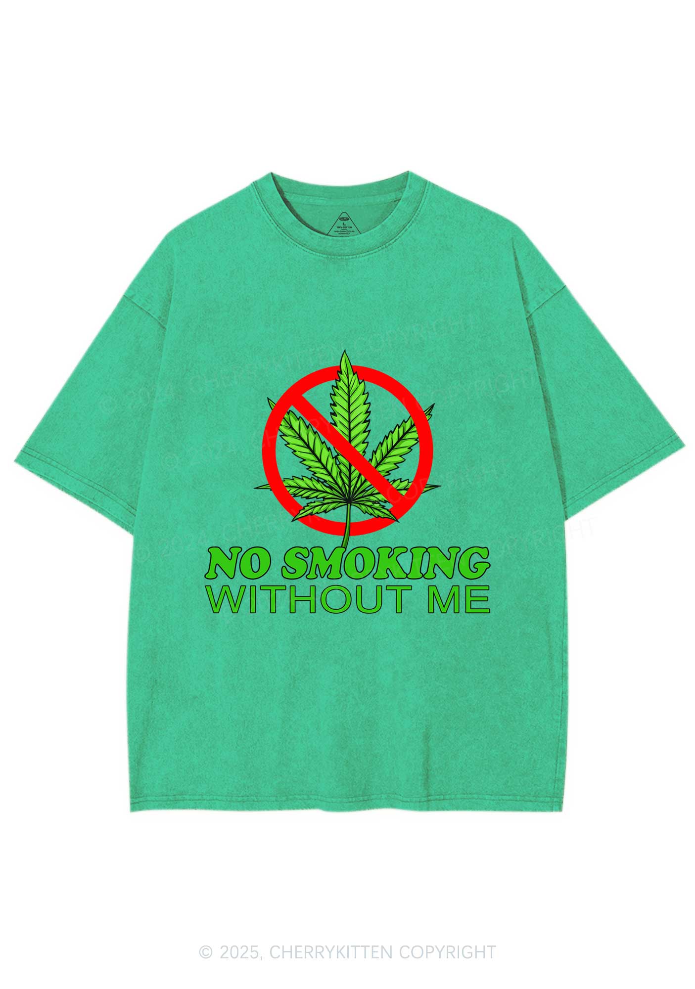 No Smoking Without Me Y2K Shirts Washed Tee Cherrykitten - Image 6