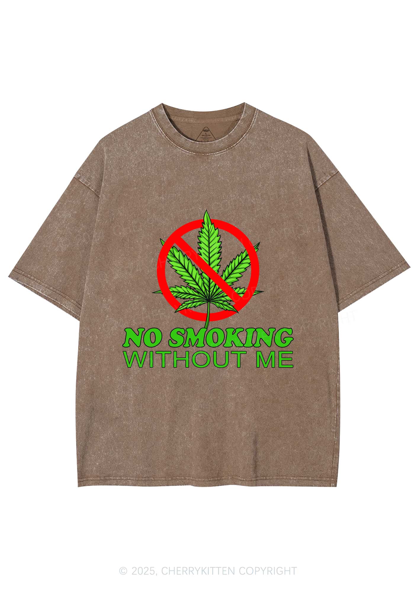 No Smoking Without Me Y2K Shirts Washed Tee Cherrykitten - Image 8
