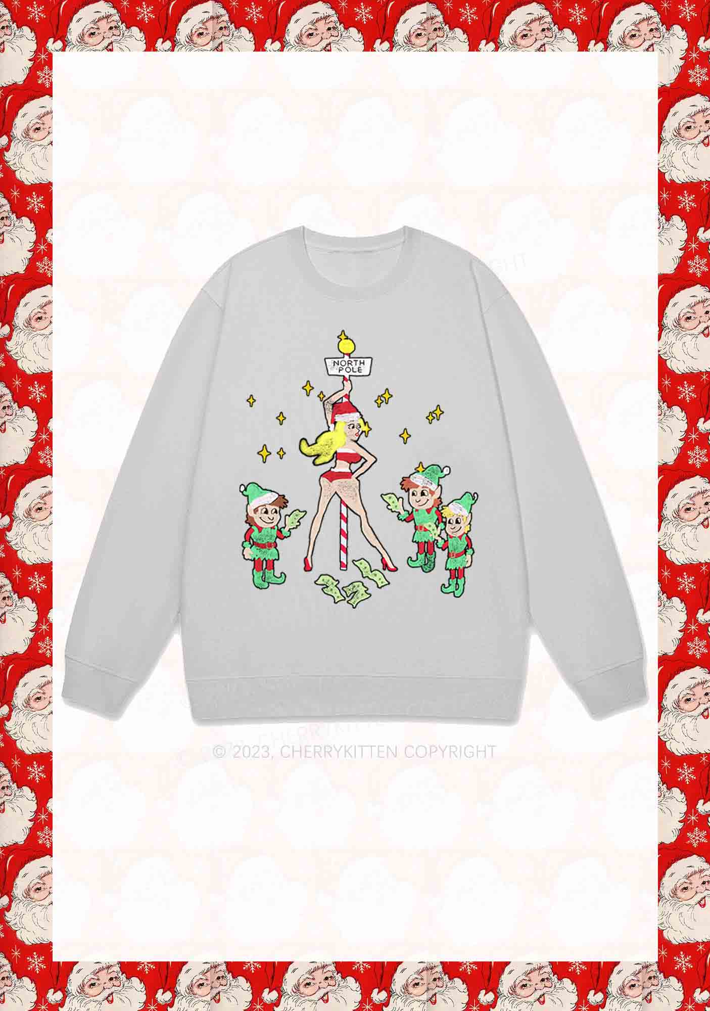 North Pole Dancing Christmas Girl Y2K Sweatshirt Cherrykitten - Image 5
