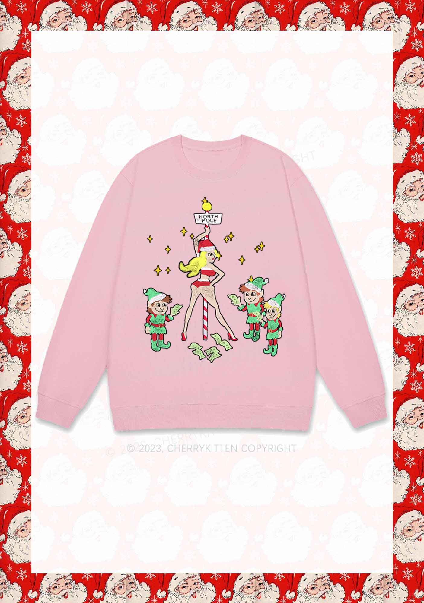 North Pole Dancing Christmas Girl Y2K Sweatshirt Cherrykitten - Image 6