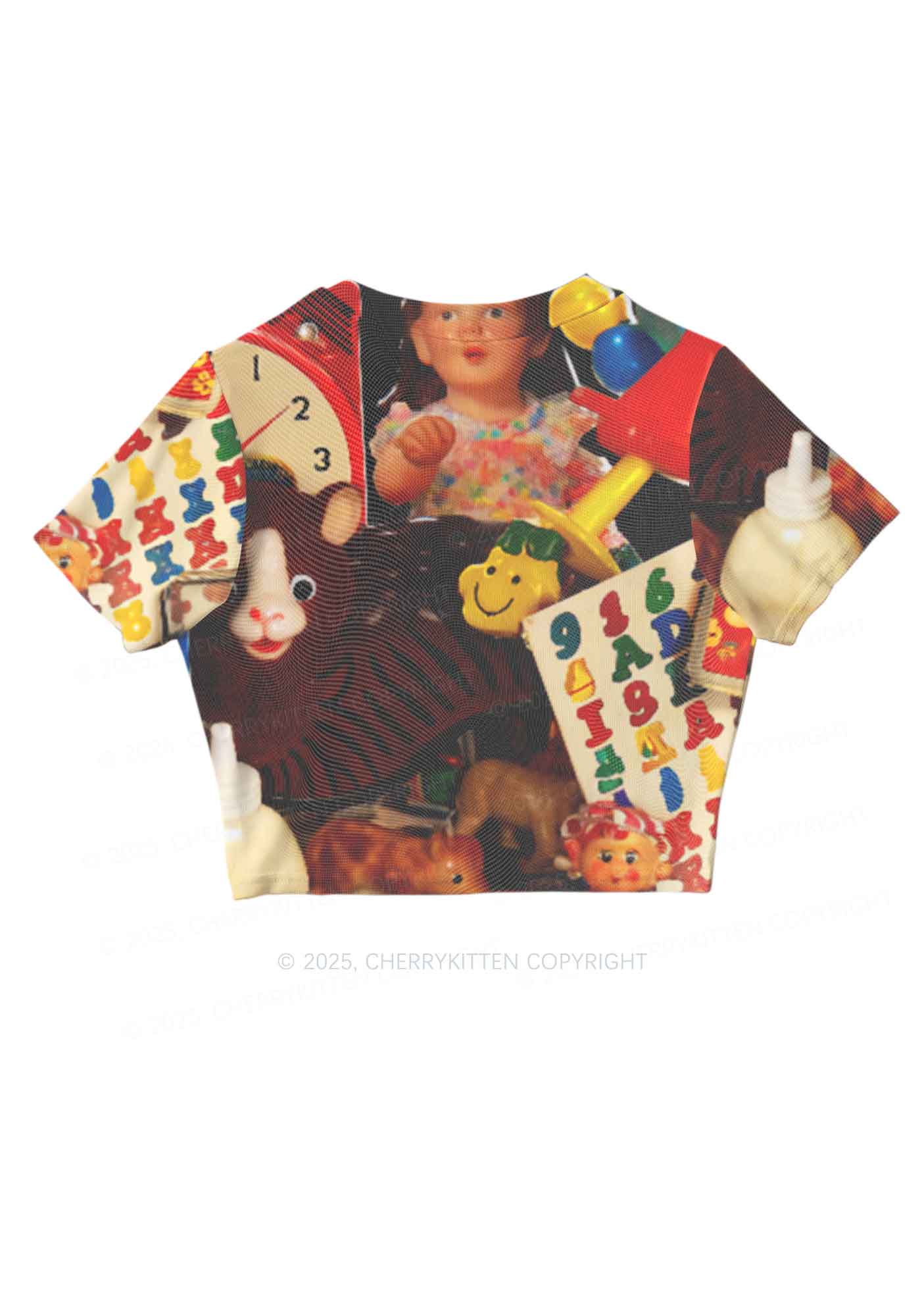 Nostalgic Childhood Y2K Mesh Crop Top Cherrykitten - Image 4