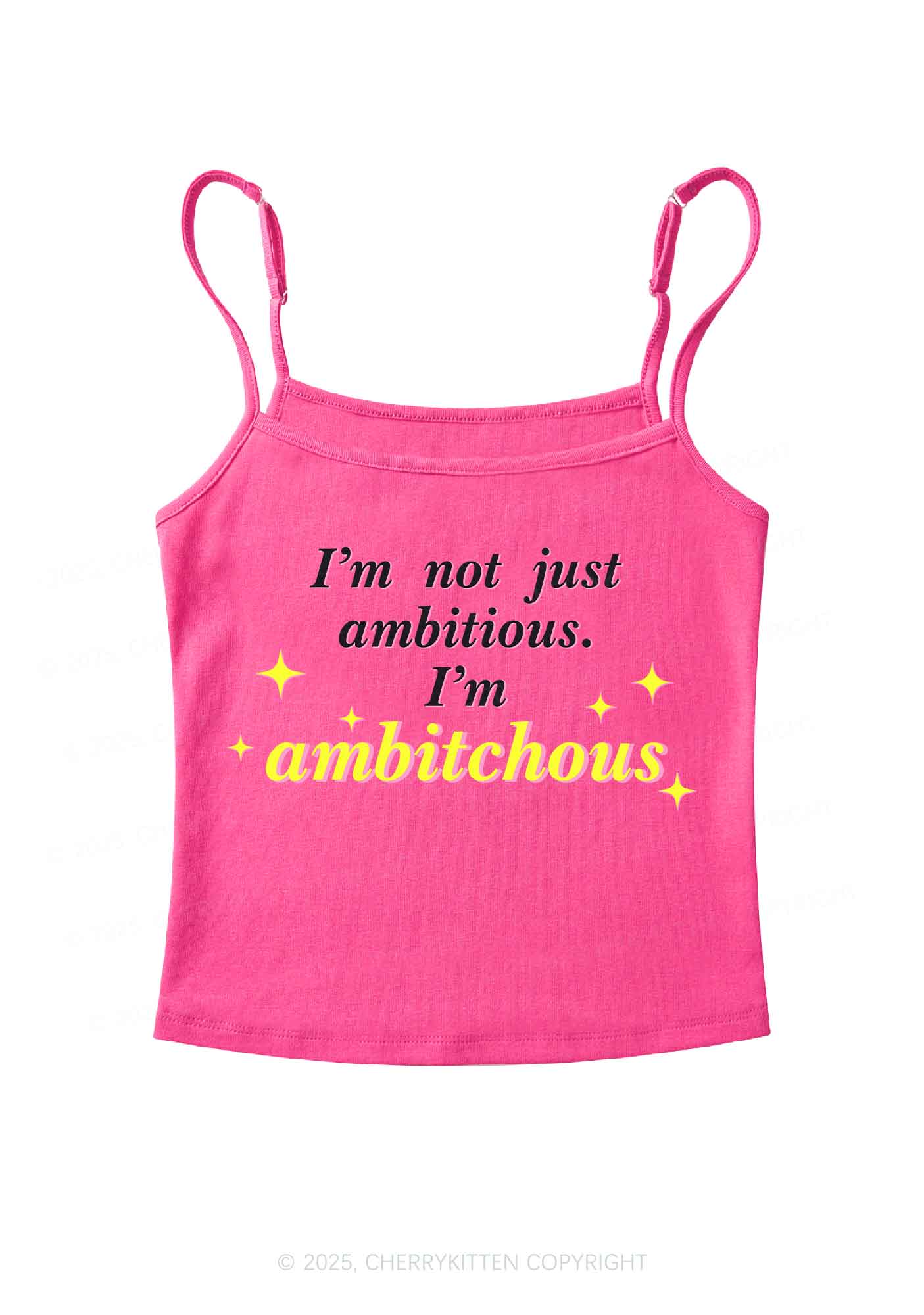 Not Ambitious Im Ambxxchous Y2K Spaghetti Strap Cami Cherrykitten - Image 4