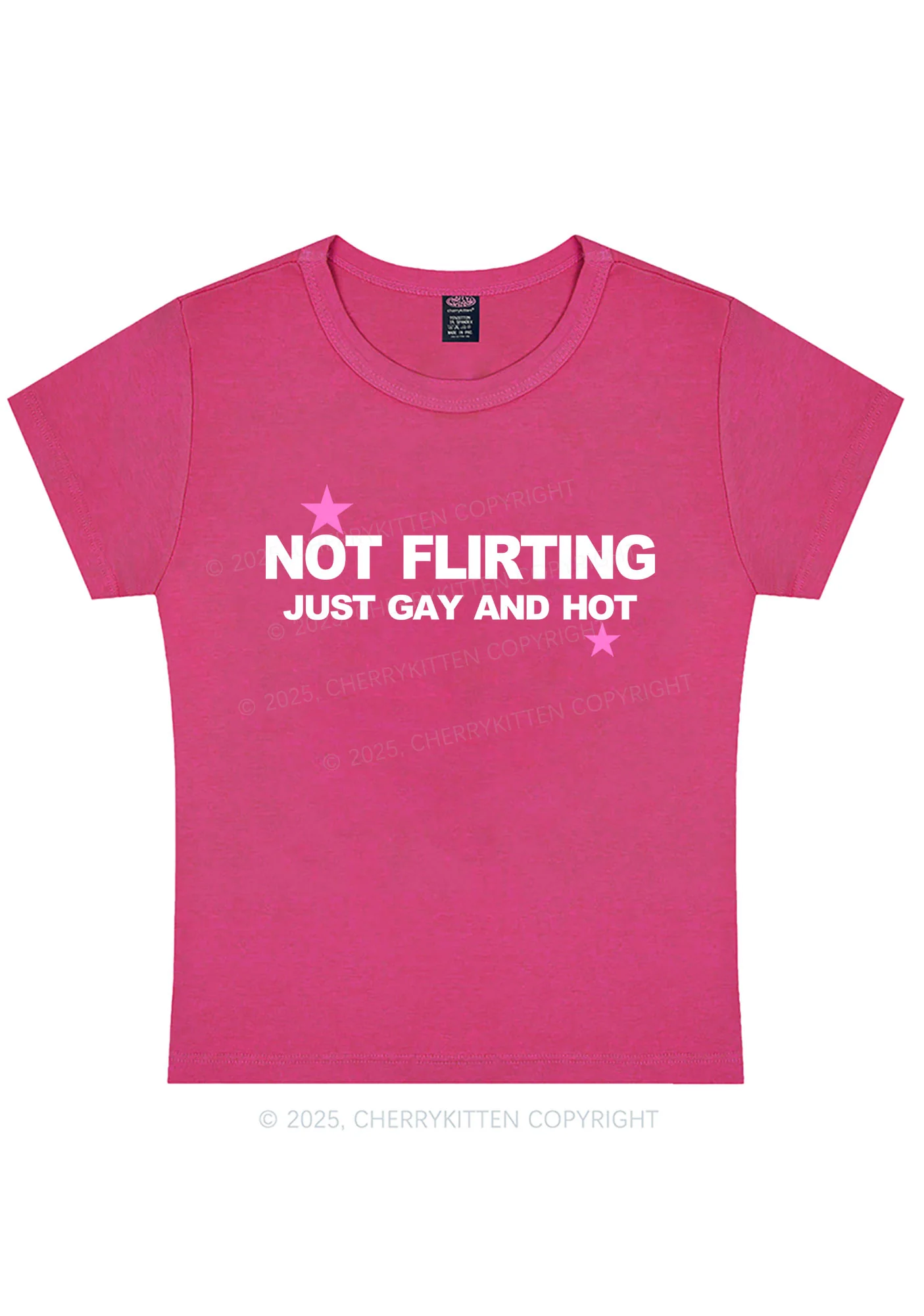 Not Flirting Pride Y2K Baby Tee Cherrykitten - Image 6