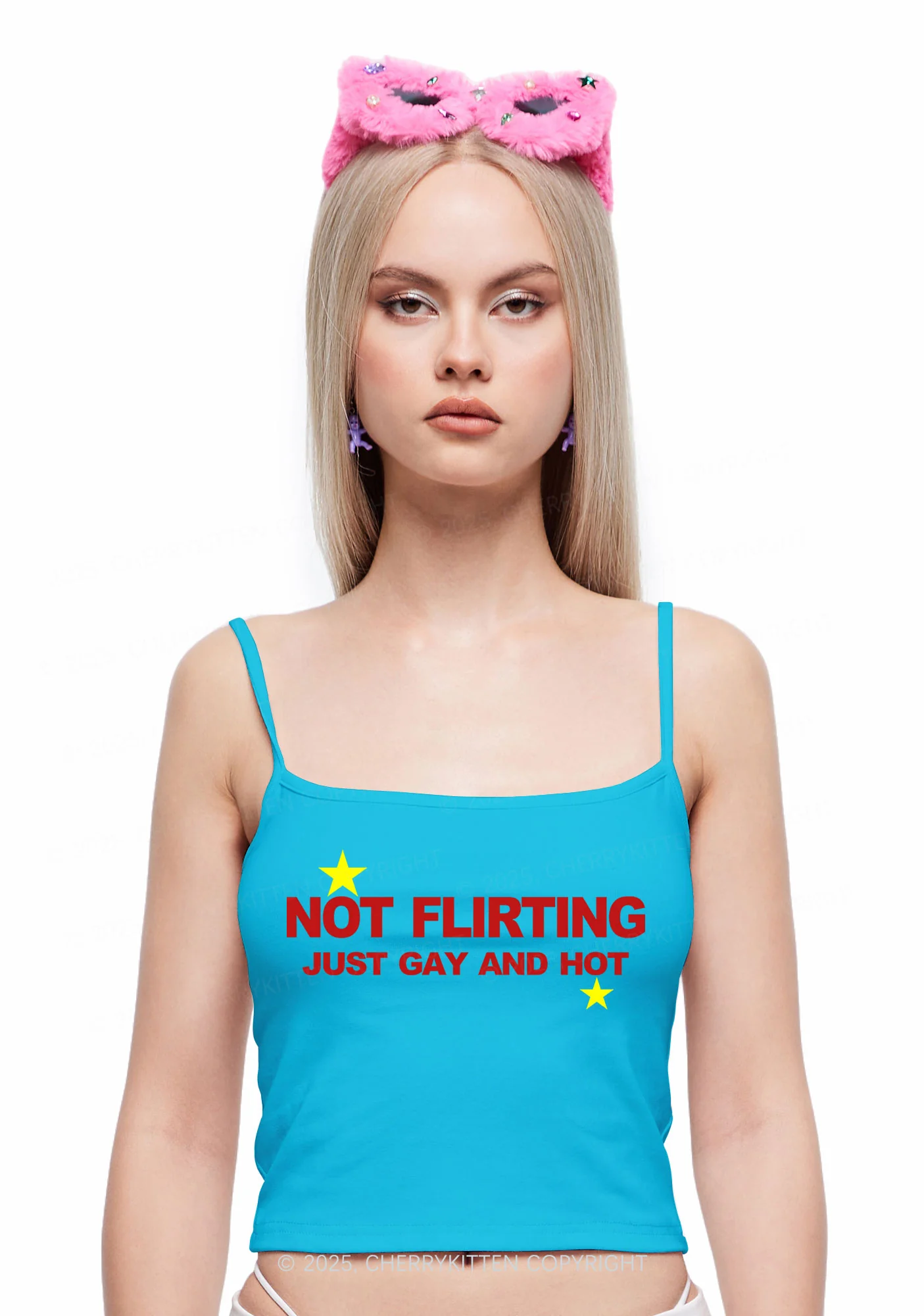Not Flirting Pride Y2K Spaghetti Strap Cami Cherrykitten - Image 2