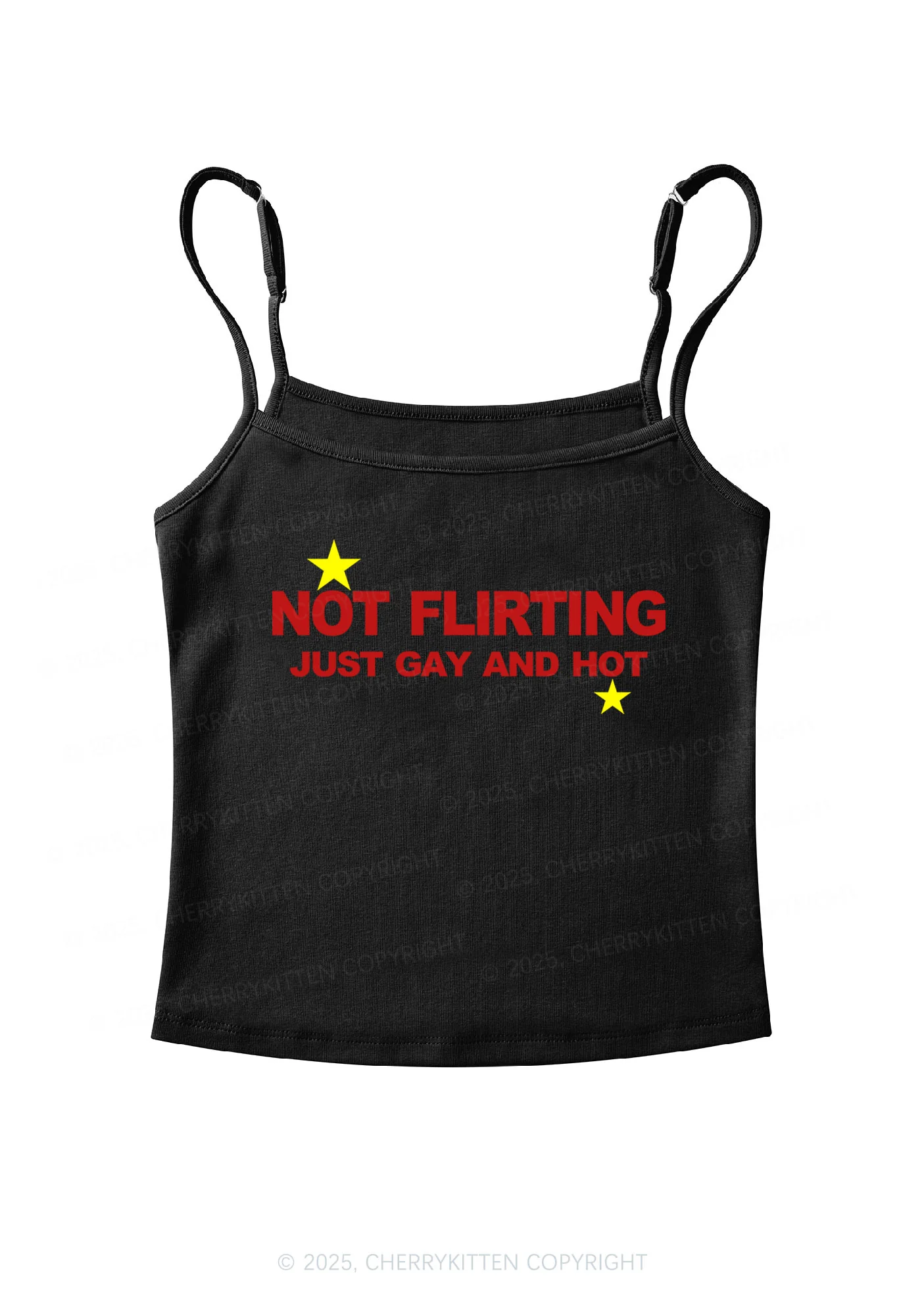 Not Flirting Pride Y2K Spaghetti Strap Cami Cherrykitten - Image 3