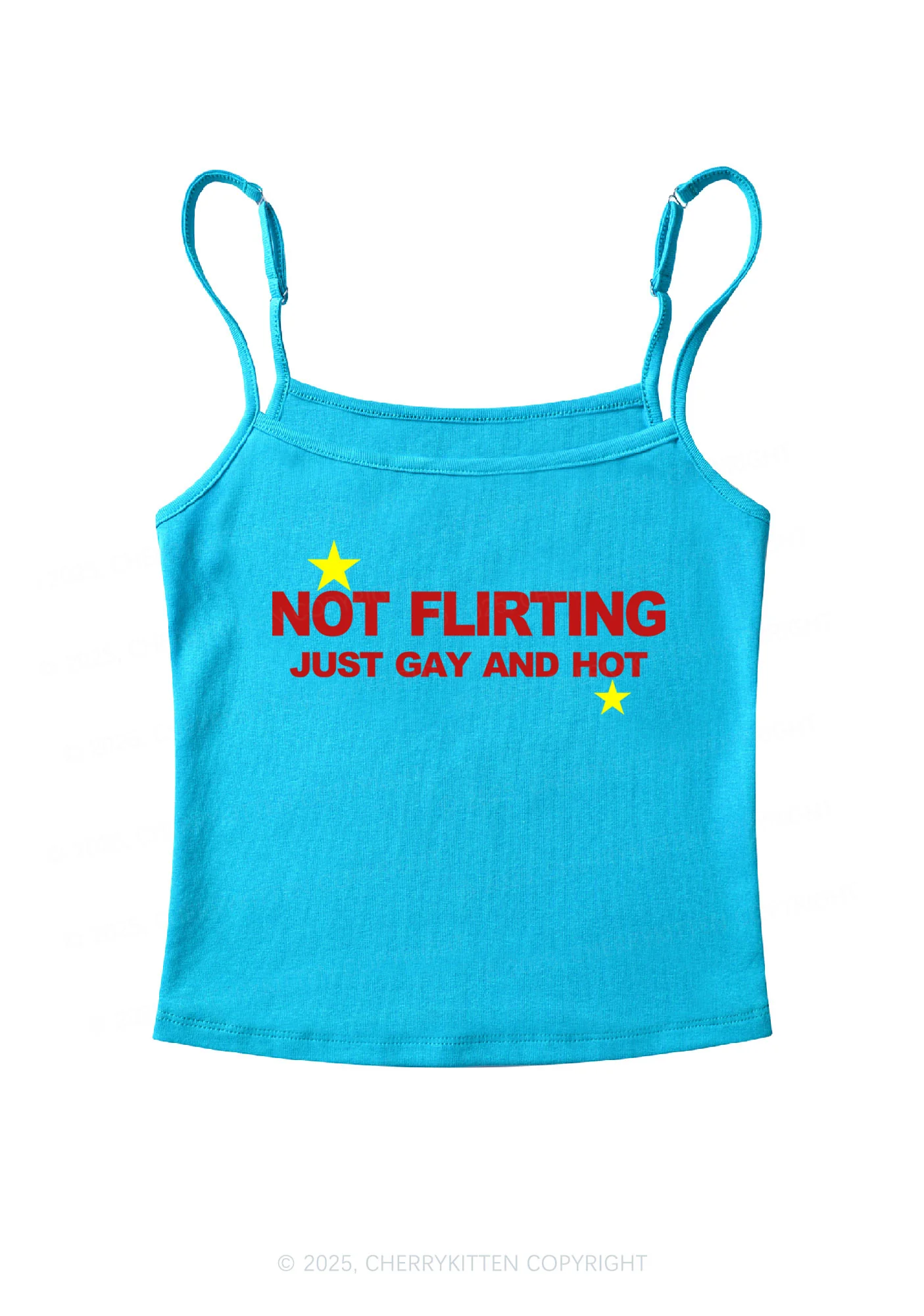 Not Flirting Pride Y2K Spaghetti Strap Cami Cherrykitten - Image 5