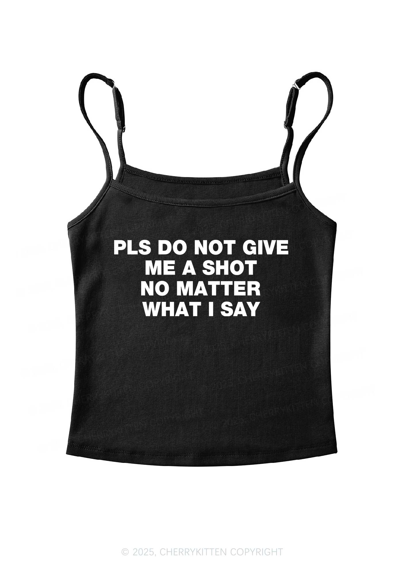 Not Give Shot Y2K Spaghetti Strap Cami Cherrykitten - Image 3