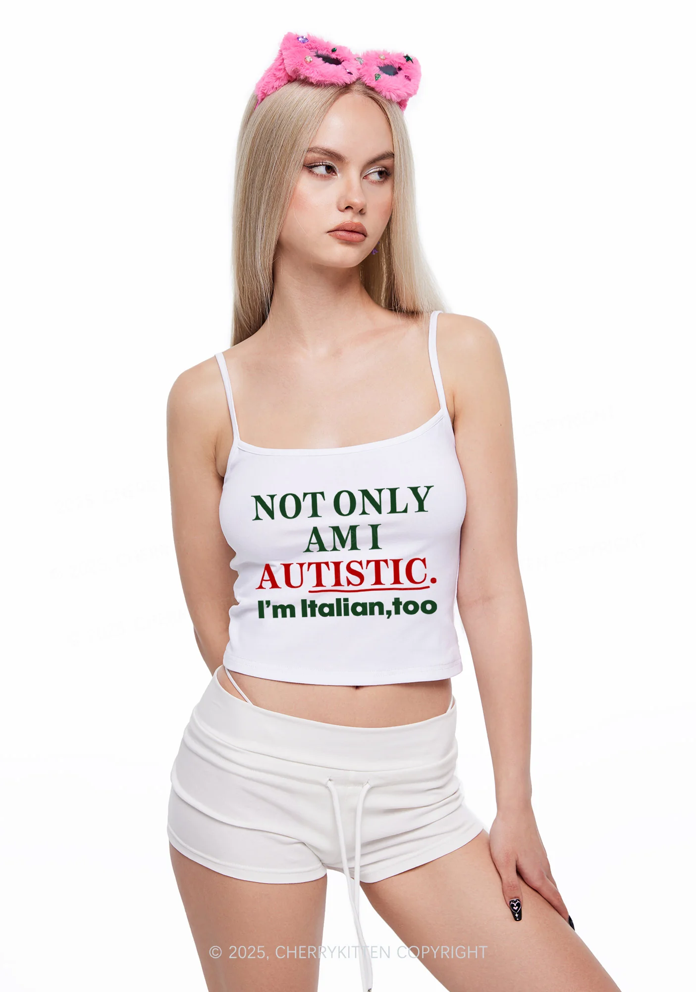 Not Only Autistic Y2K Spaghetti Strap Cami Cherrykitten - Image 2