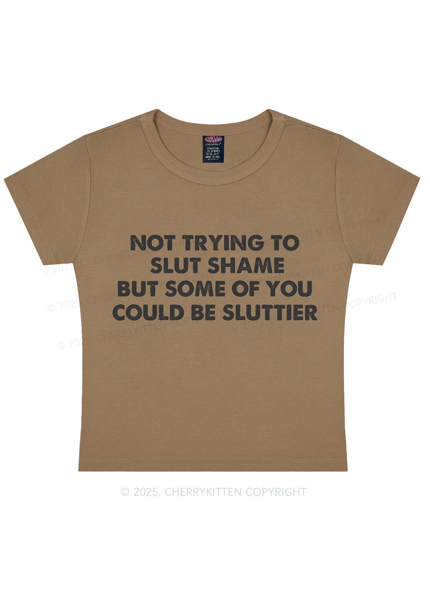 Not Trying To Slxt Shame Y2K Baby Tee Cherrykitten - Image 12