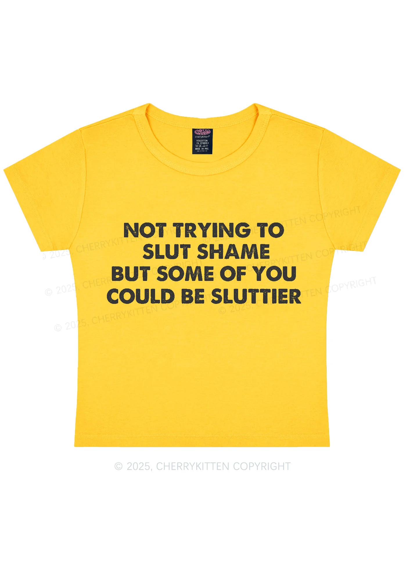 Not Trying To Slxt Shame Y2K Baby Tee Cherrykitten - Image 4