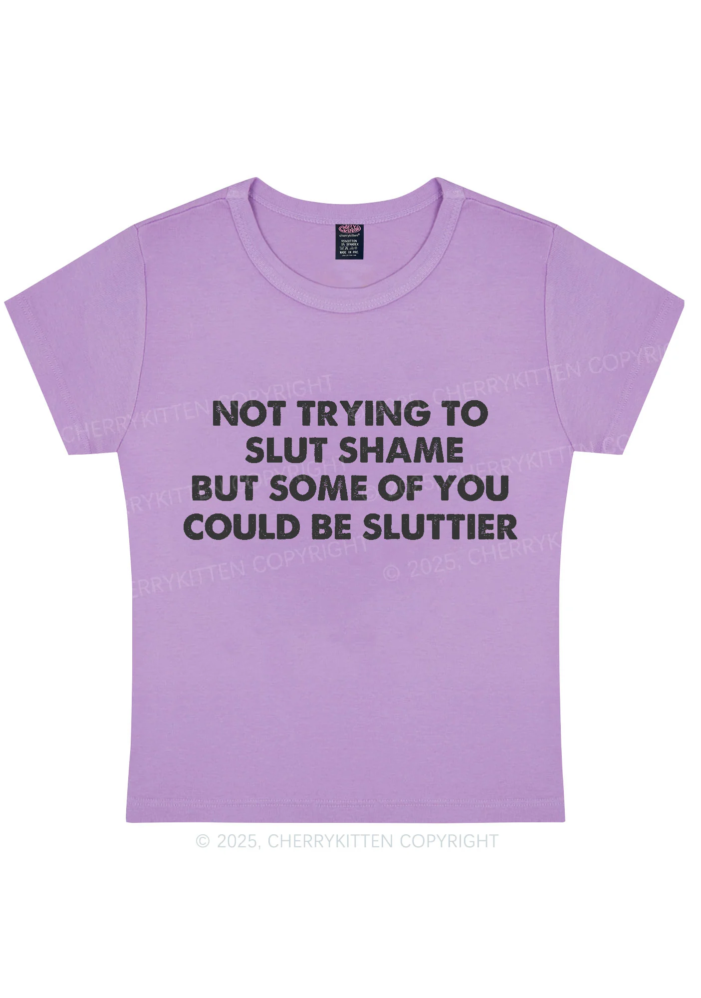 Not Trying To Slxt Shame Y2K Baby Tee Cherrykitten - Image 8