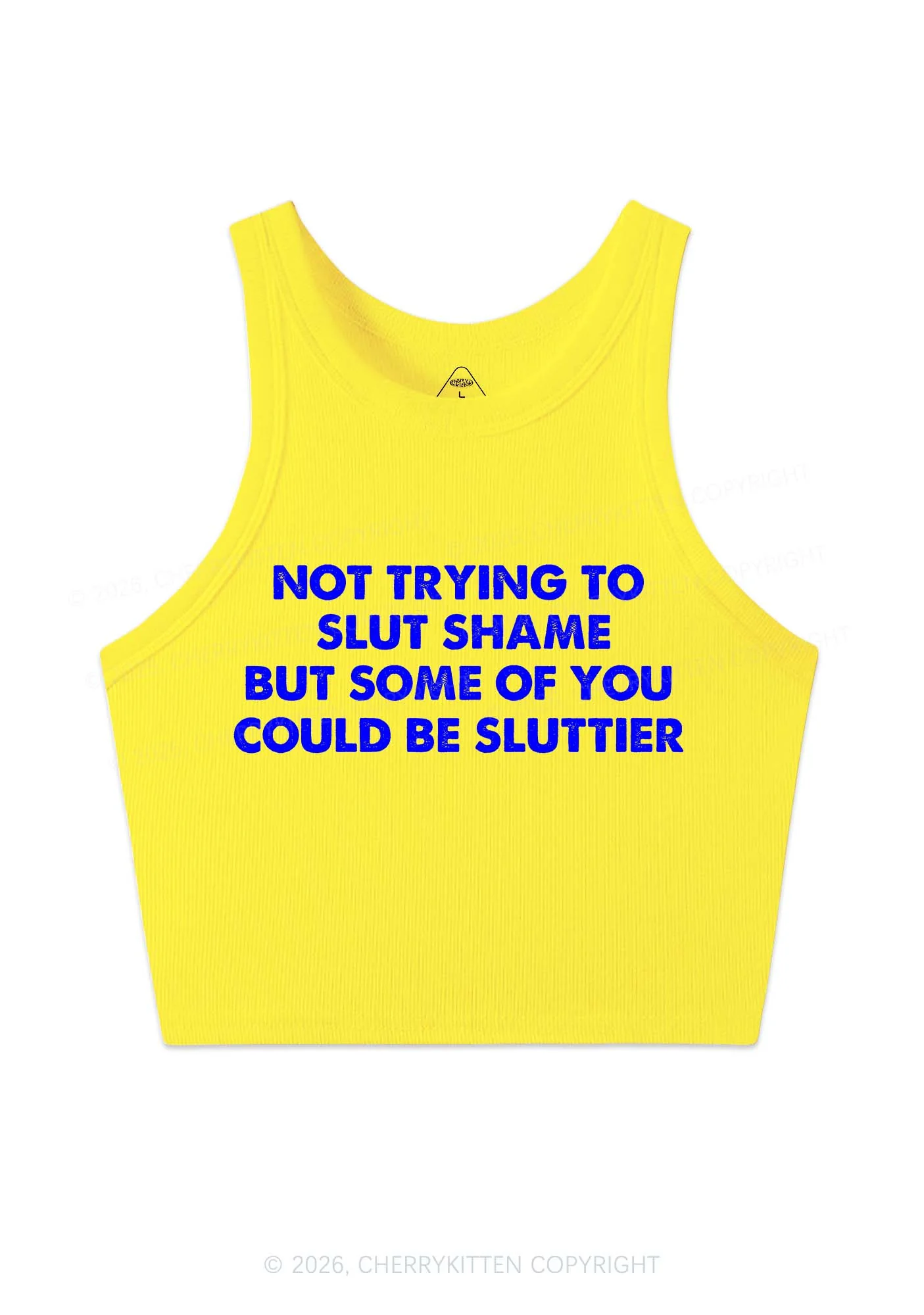 Not Trying To Slxt Shame Y2K Crop Tank Top Cherrykitten - Image 6