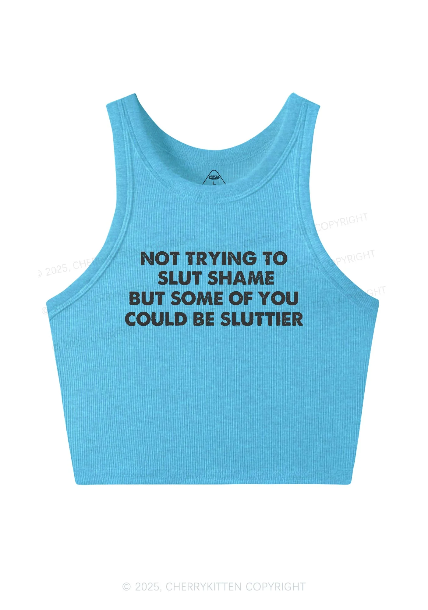 Not Trying To Slxt Shame Y2K Crop Tank Top Cherrykitten - Image 9