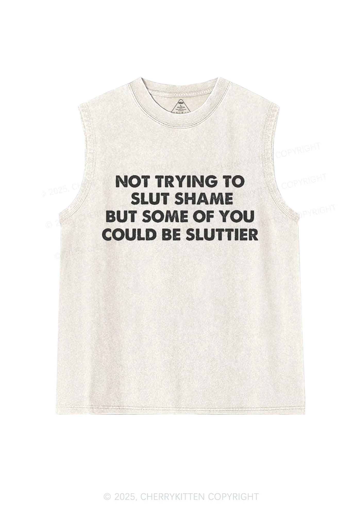 Not Trying To Slxt Shame Y2K Washed Tank Cherrykitten - Image 4