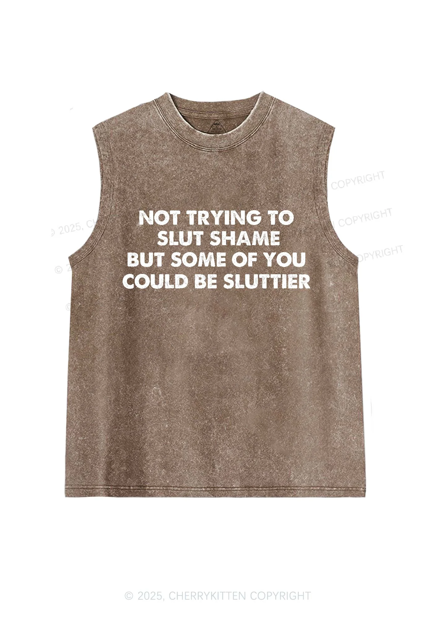 Not Trying To Slxt Shame Y2K Washed Tank Cherrykitten - Image 6