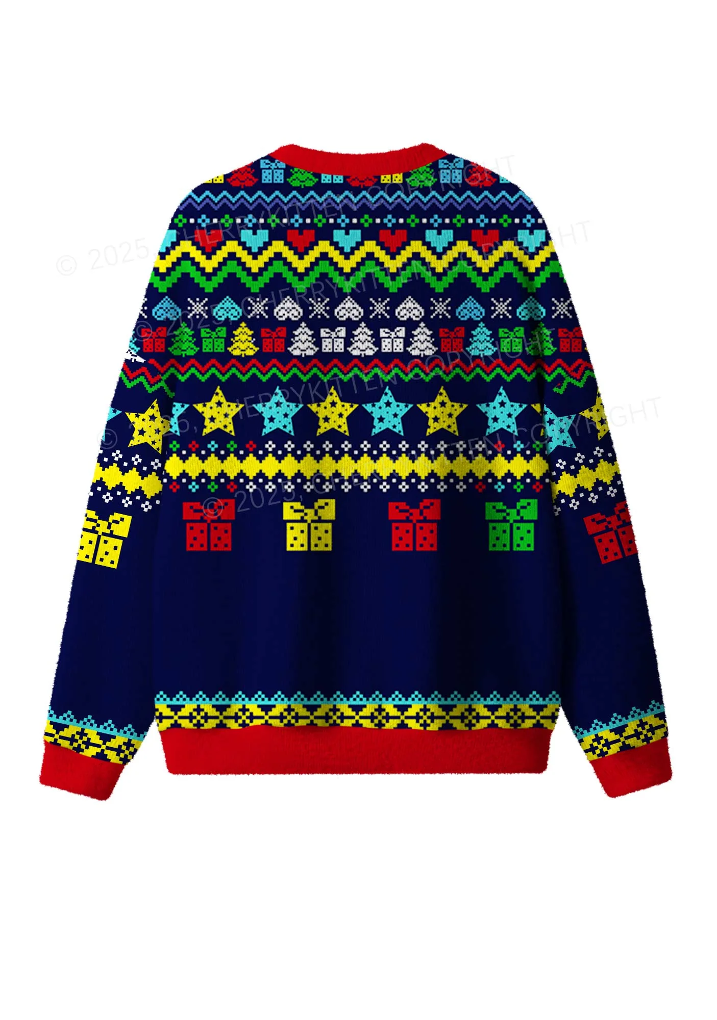 Nothing For You Y2K Christmas Knit Sweatshirt Cherrykitten - Image 2
