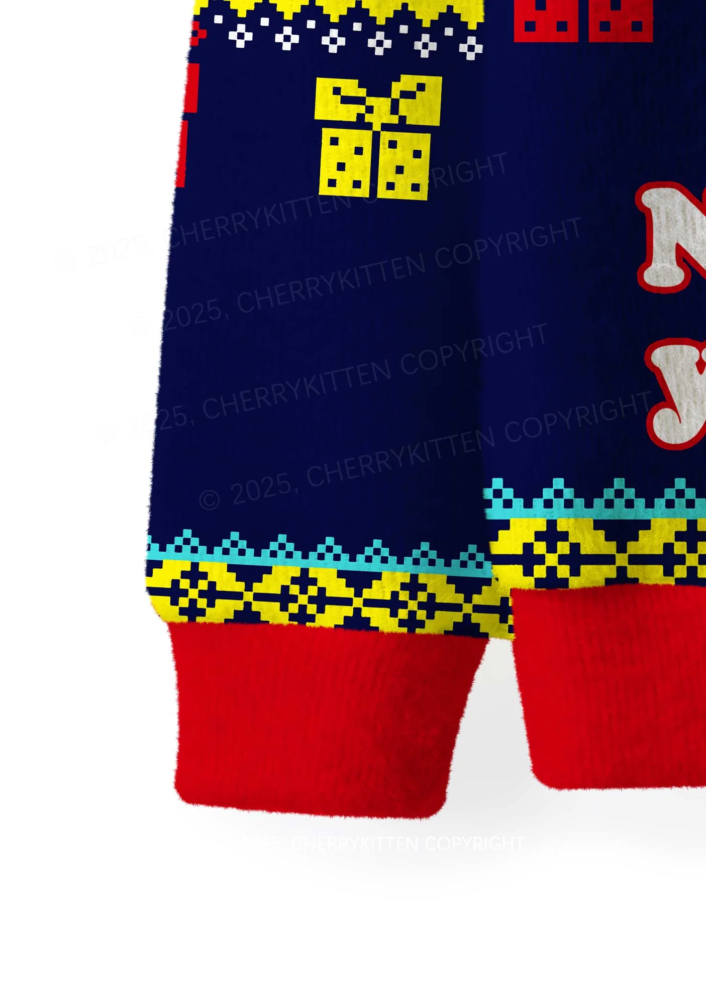 Nothing For You Y2K Christmas Knit Sweatshirt Cherrykitten - Image 3